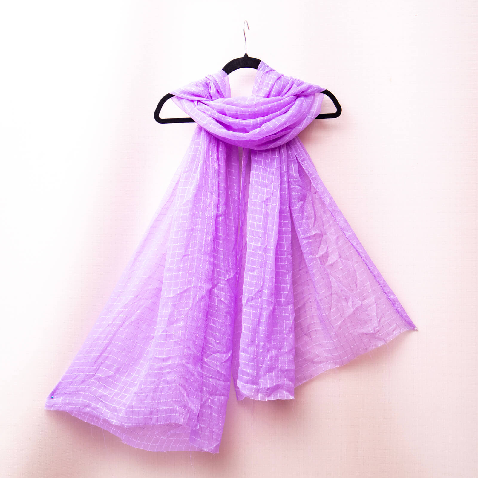 Chiffon Lilac Checkered Dupatta