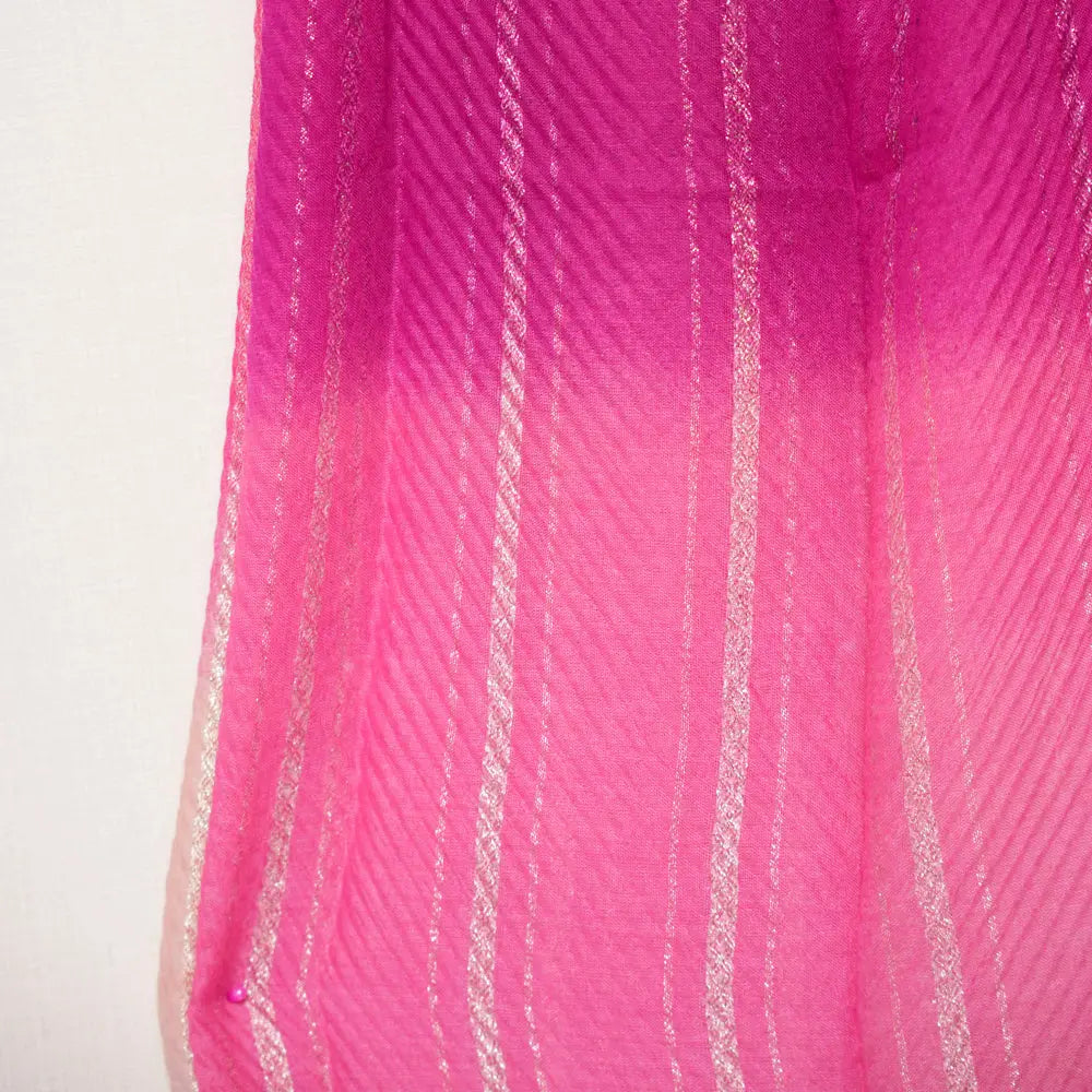Cotton Pink Ombre Striped Scarf DUPPATTY WALAY