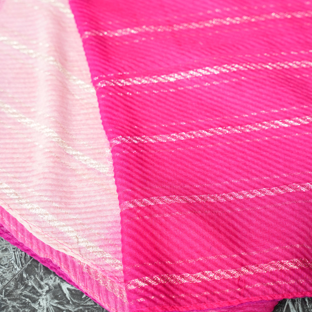 Cotton Pink Ombre Striped Scarf DUPPATTY WALAY