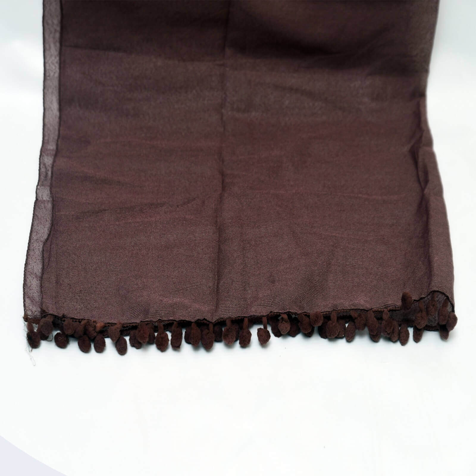 Khaddi Woven Two Sided Lace Coffee Brown Dupatta