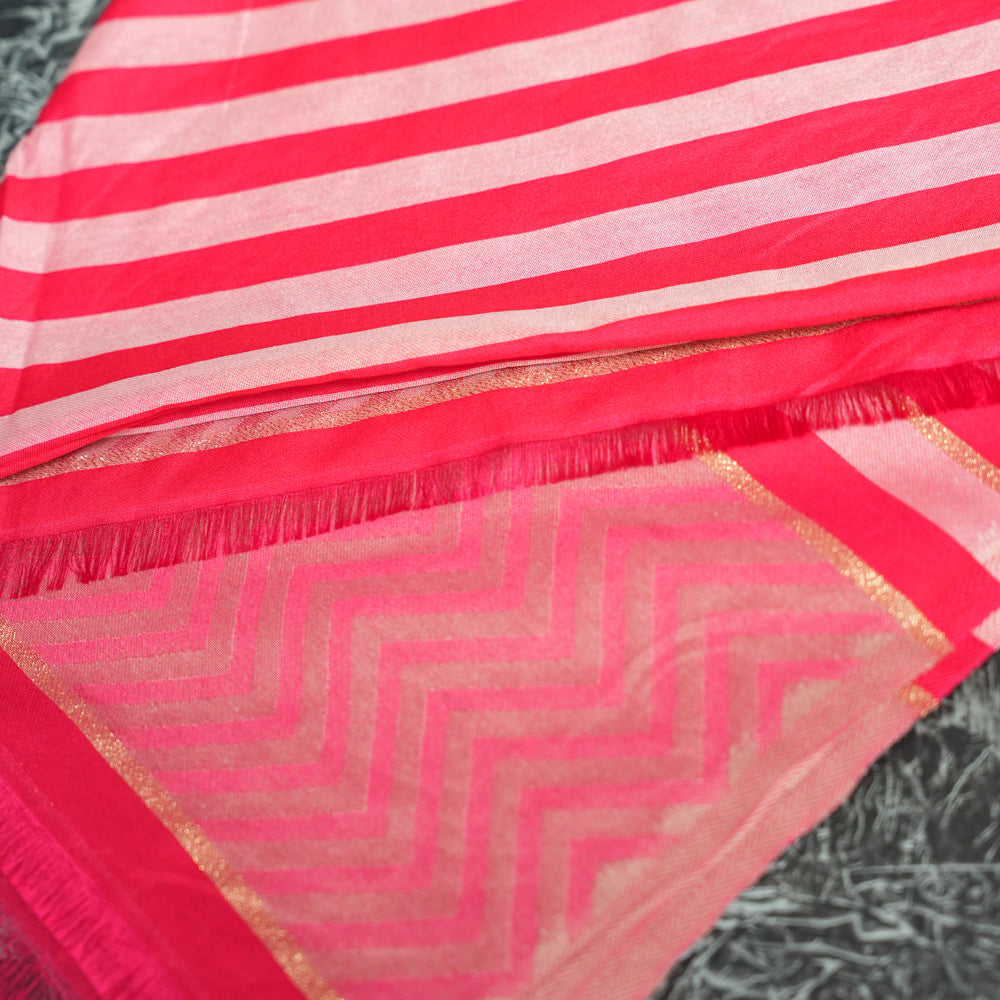 Cotton Pink Striped Scarf DUPPATTY WALAY