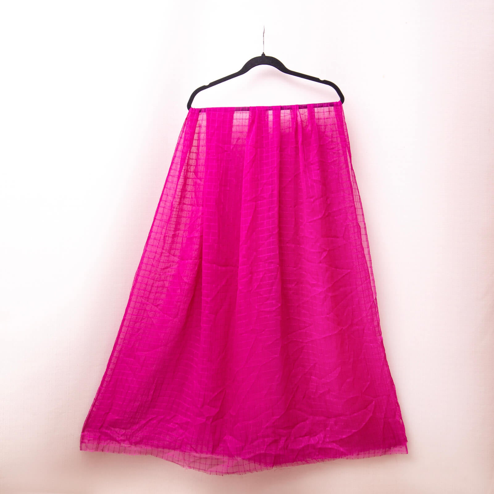 Chiffon Magenta Checkered Dupatta