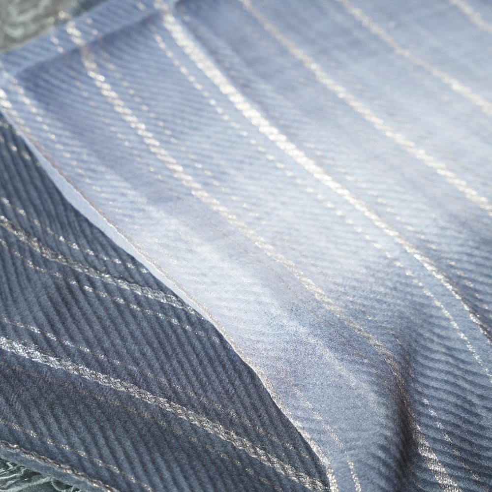 Cotton Grey Ombre Striped Scarf DUPPATTY WALAY