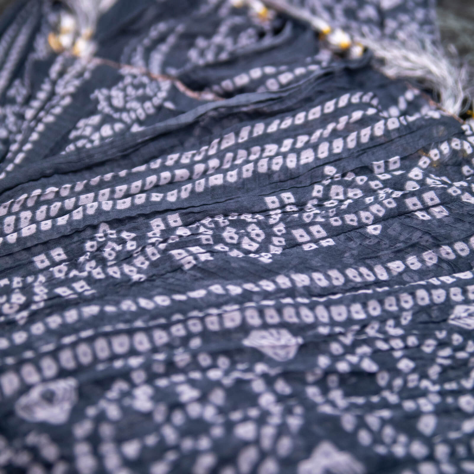Chiffon Gray Chunri With Tussle Dupatta
