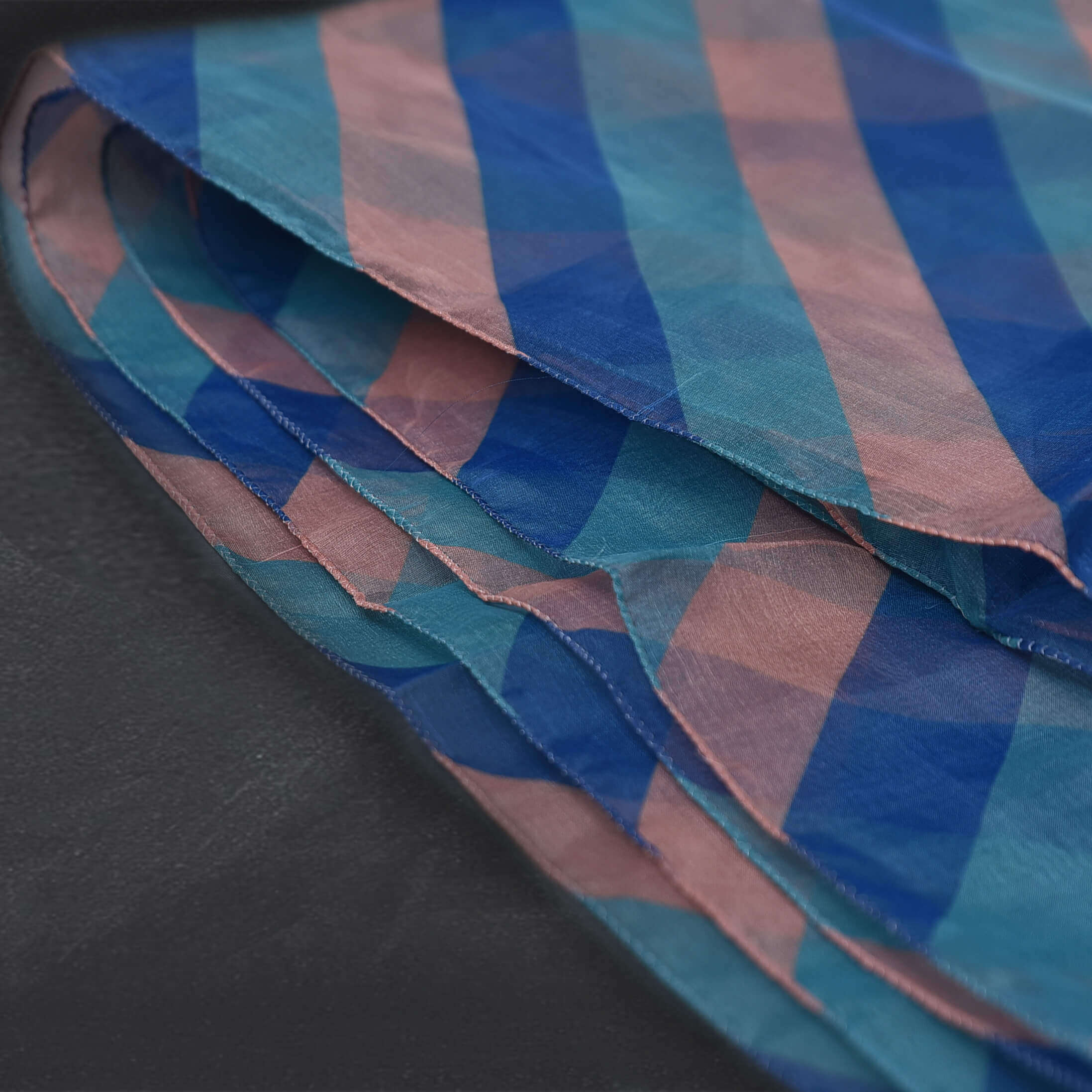 Organza Multi Diagonal Striped Printed Dupatta