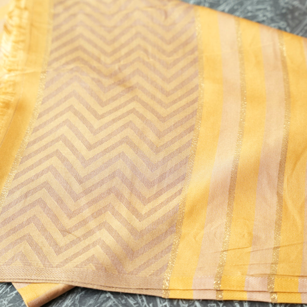 Cotton Yellow Striped Scarf DUPPATTY WALAY