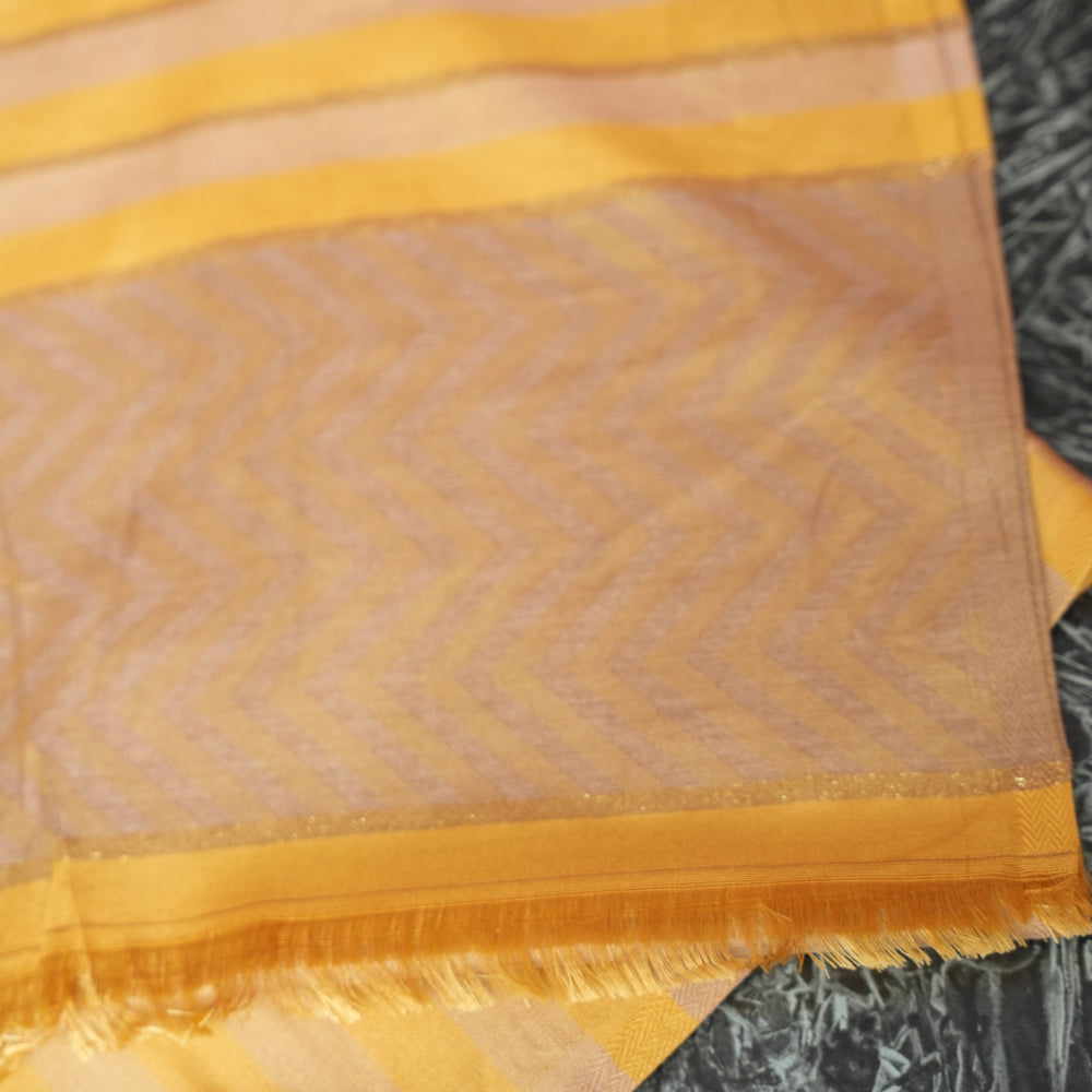 Cotton Yellow Striped Scarf DUPPATTY WALAY