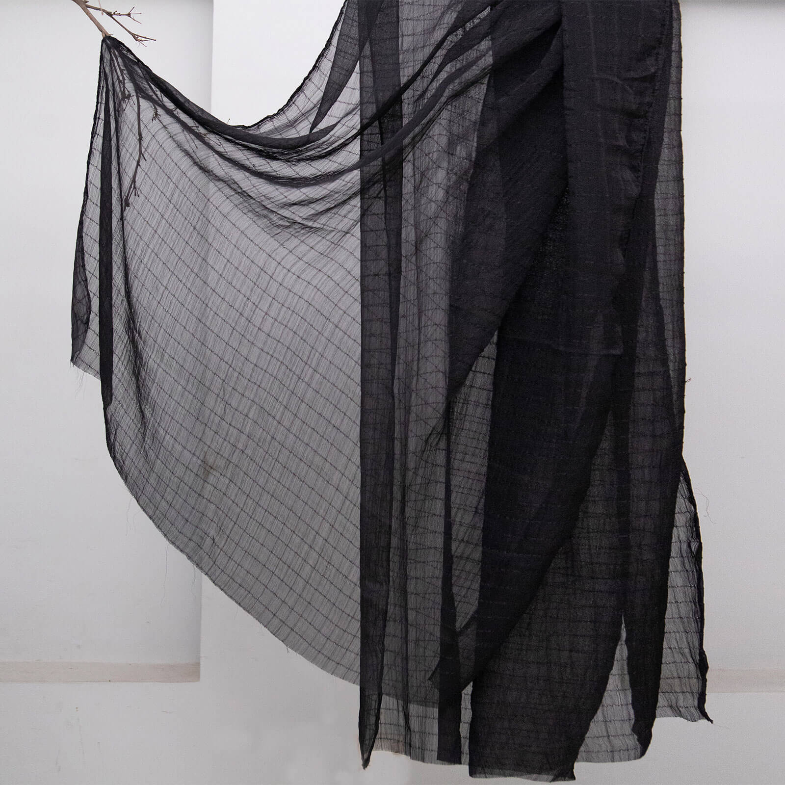 Chiffon Black Checkered Dupatta