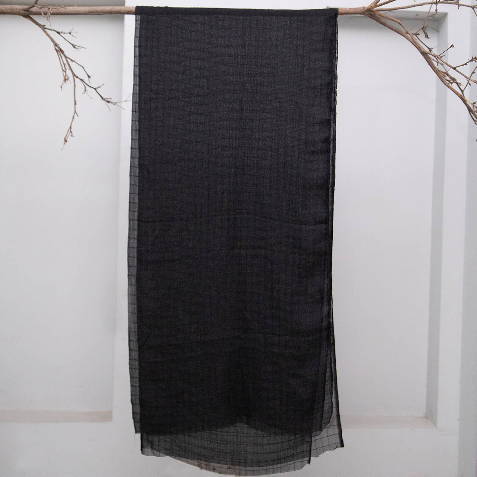 Chiffon Black Checkered Dupatta