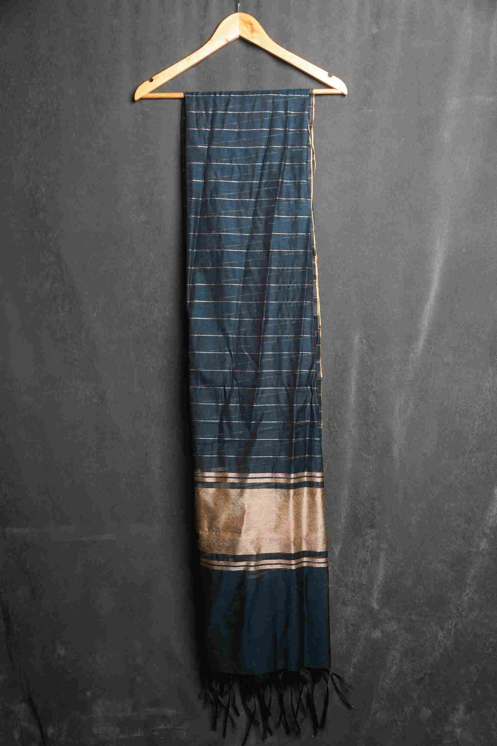 Khaddi Woven Dark Castleton Green Two Sided Border Dupatta