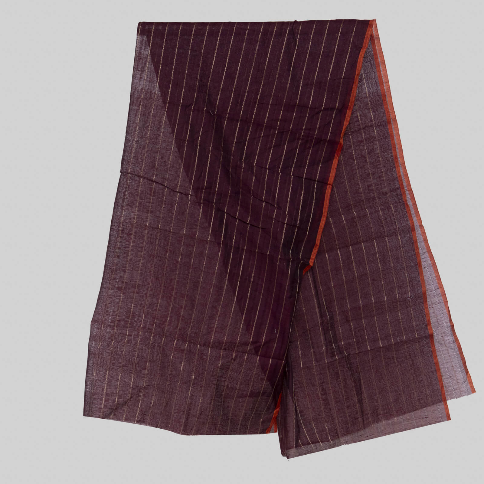 Cotton Dark Maroon Taarkashi with Golden Lining Dupatta