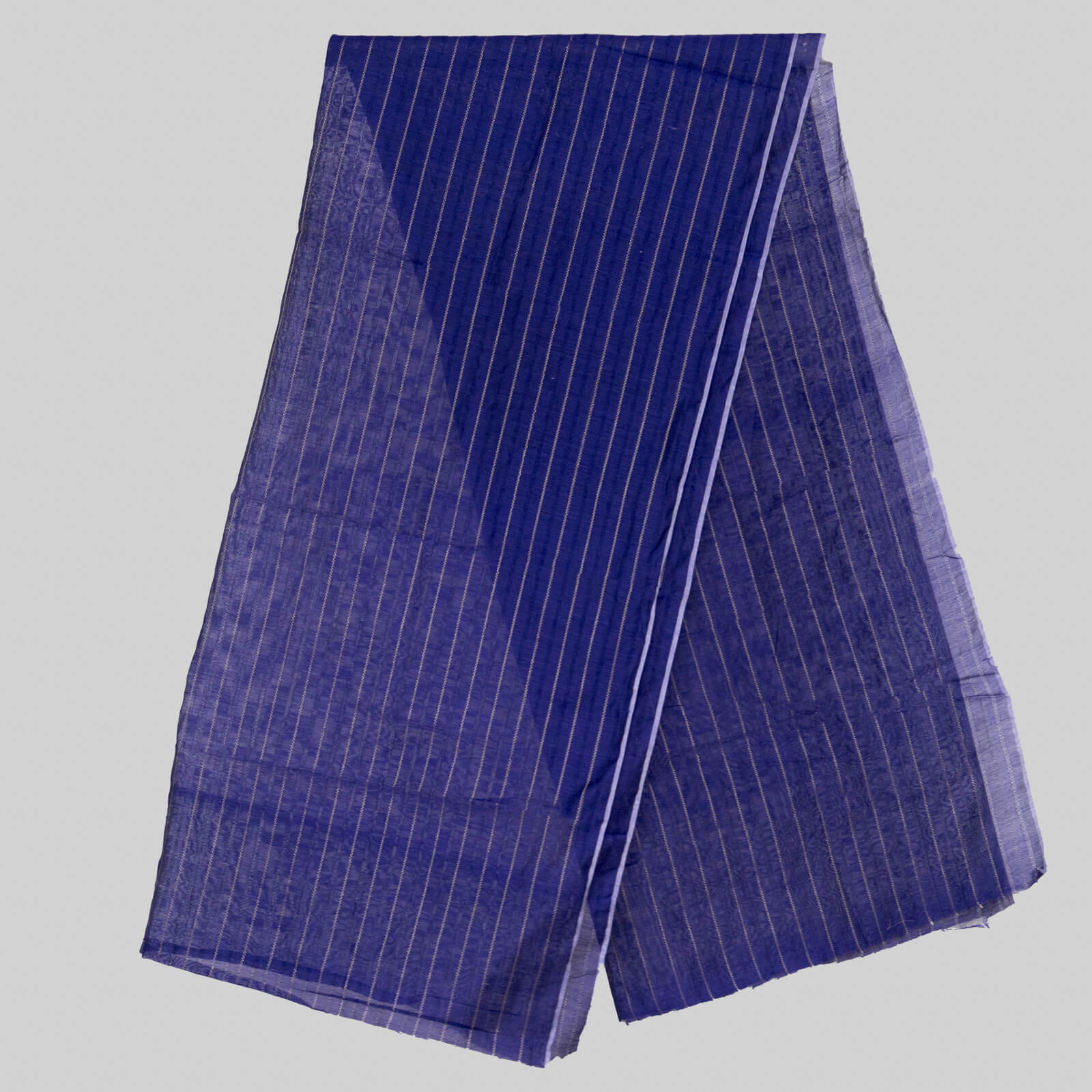 Cotton Royal Blue Taarkash with Golden Lining Dupatta