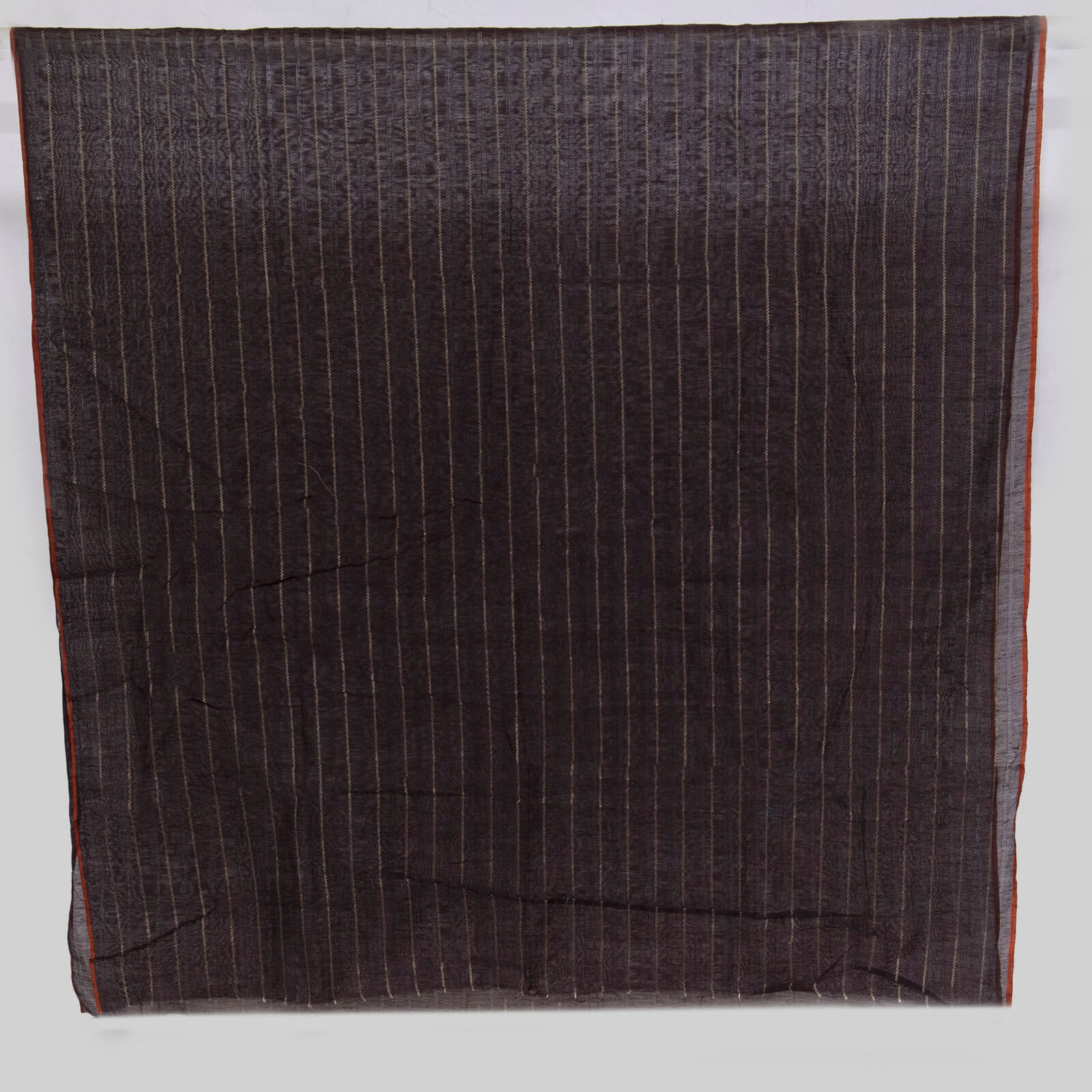 Cotton Chocolate Brown Taarkash with Golden Lining Dupatta