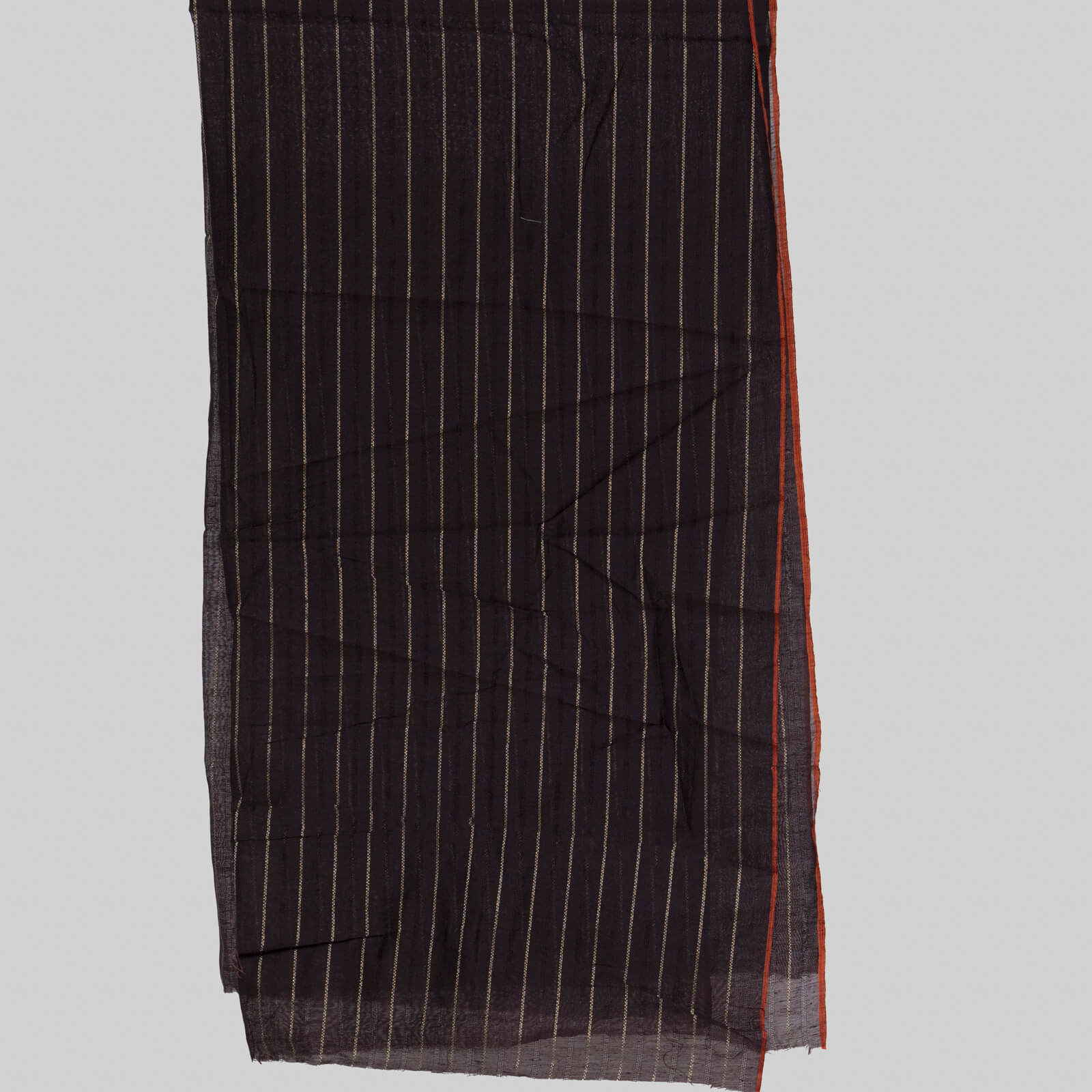 Cotton Chocolate Brown Taarkash with Golden Lining Dupatta