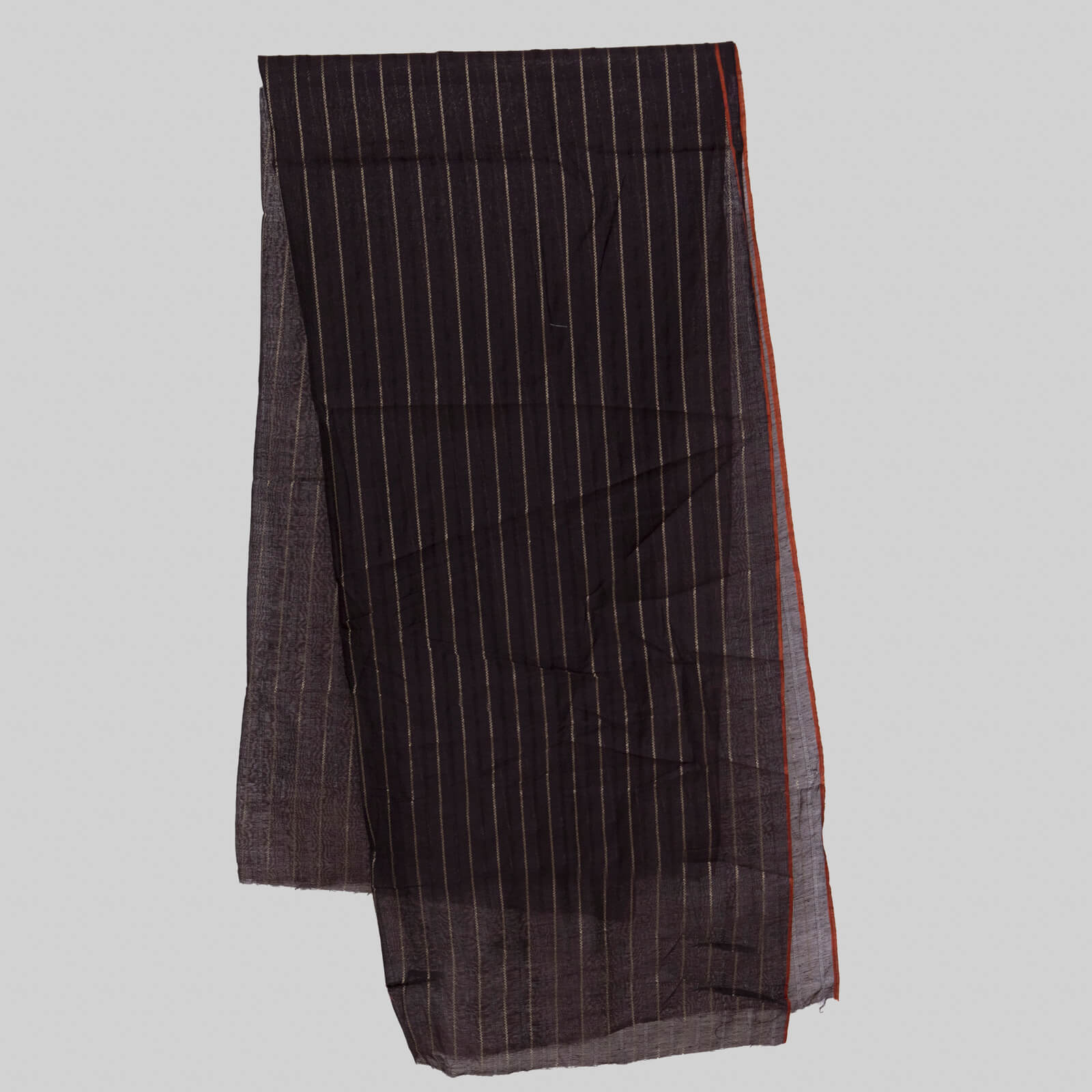 Cotton Chocolate Brown Taarkash with Golden Lining Dupatta