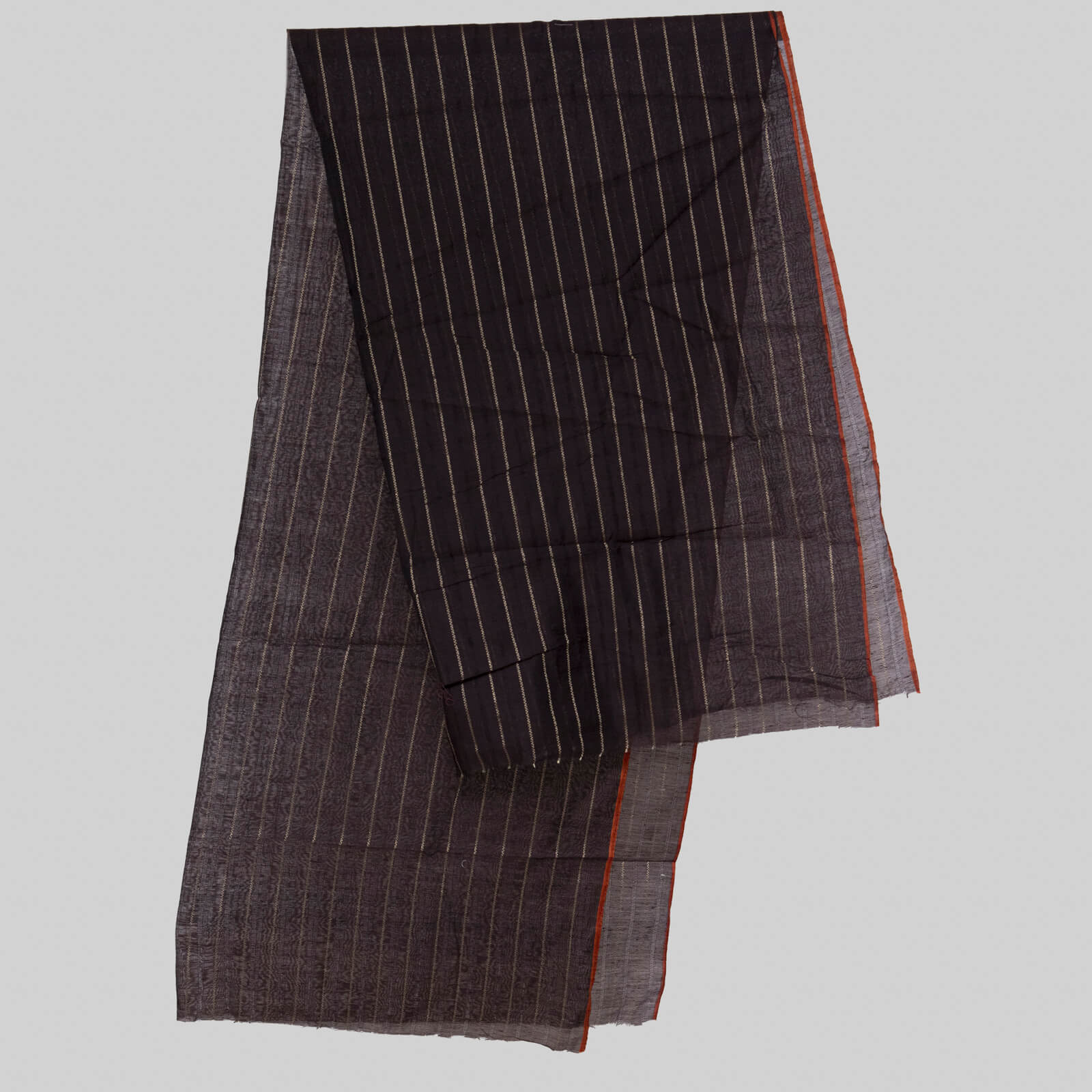 Cotton Chocolate Brown Taarkash with Golden Lining Dupatta