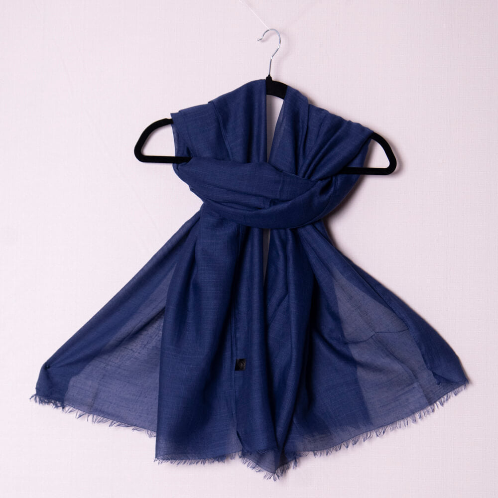 Cotton Navy Blue Scarf