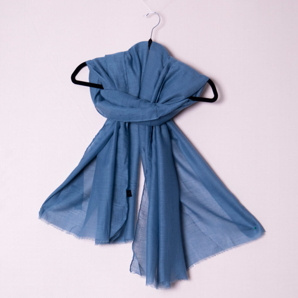 Cotton Sapphire Blue Scarf