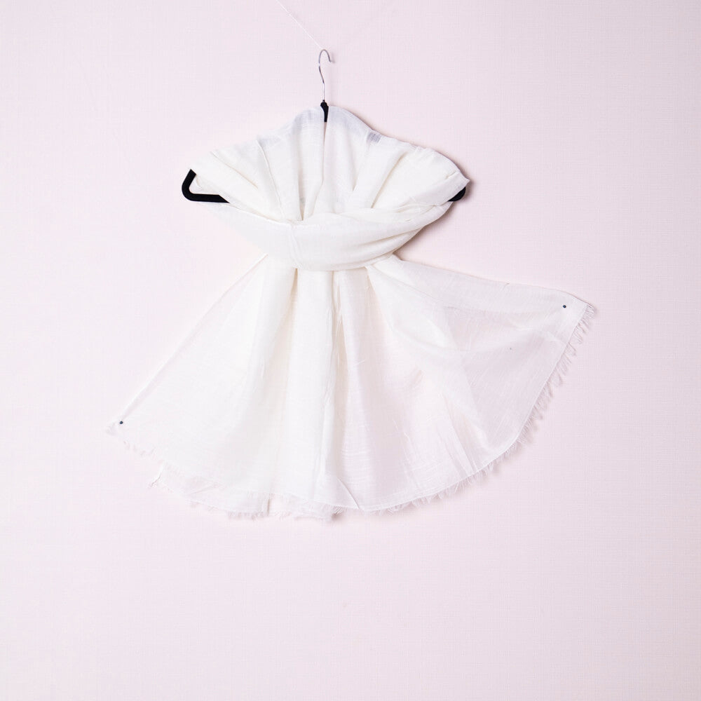 Cotton Off White Scarf
