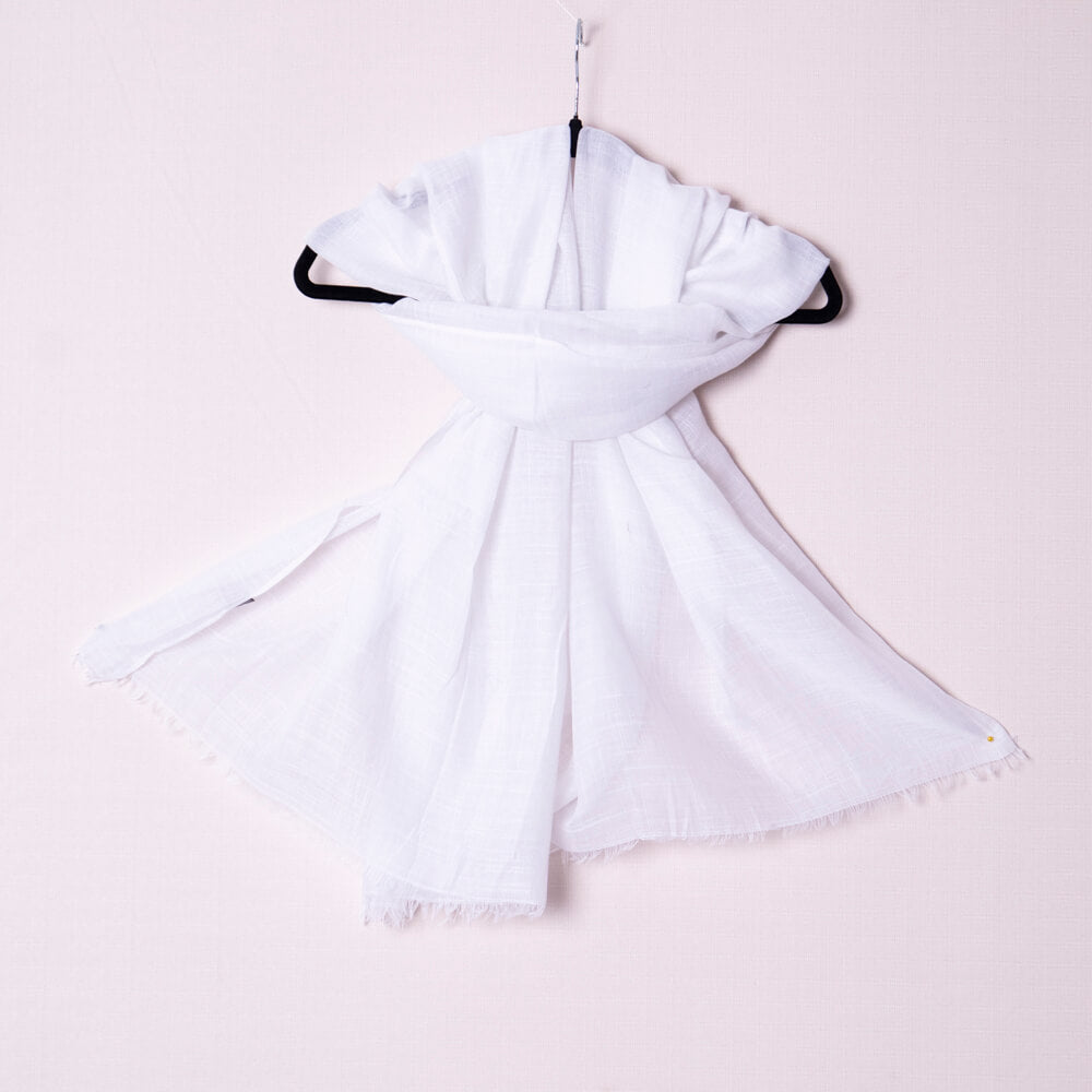 Cotton White Scarf