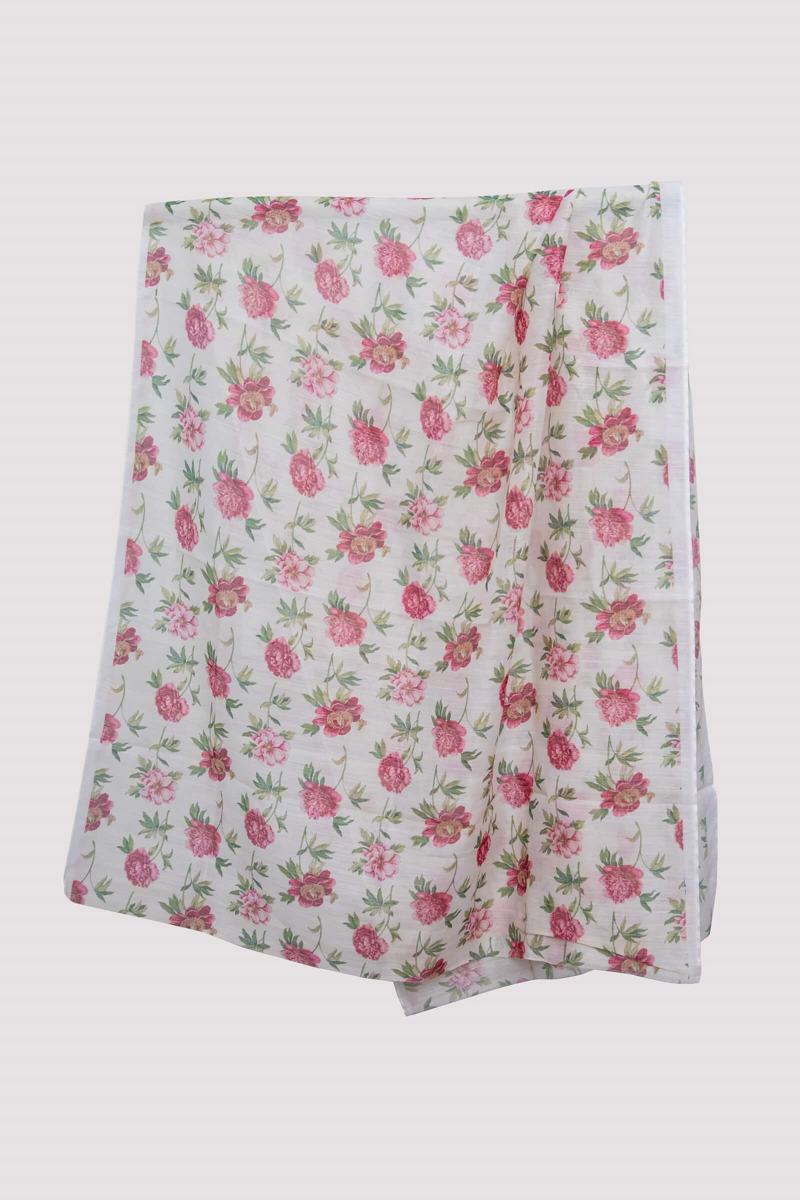 Monark Light Gray Floral Printed Dupatta