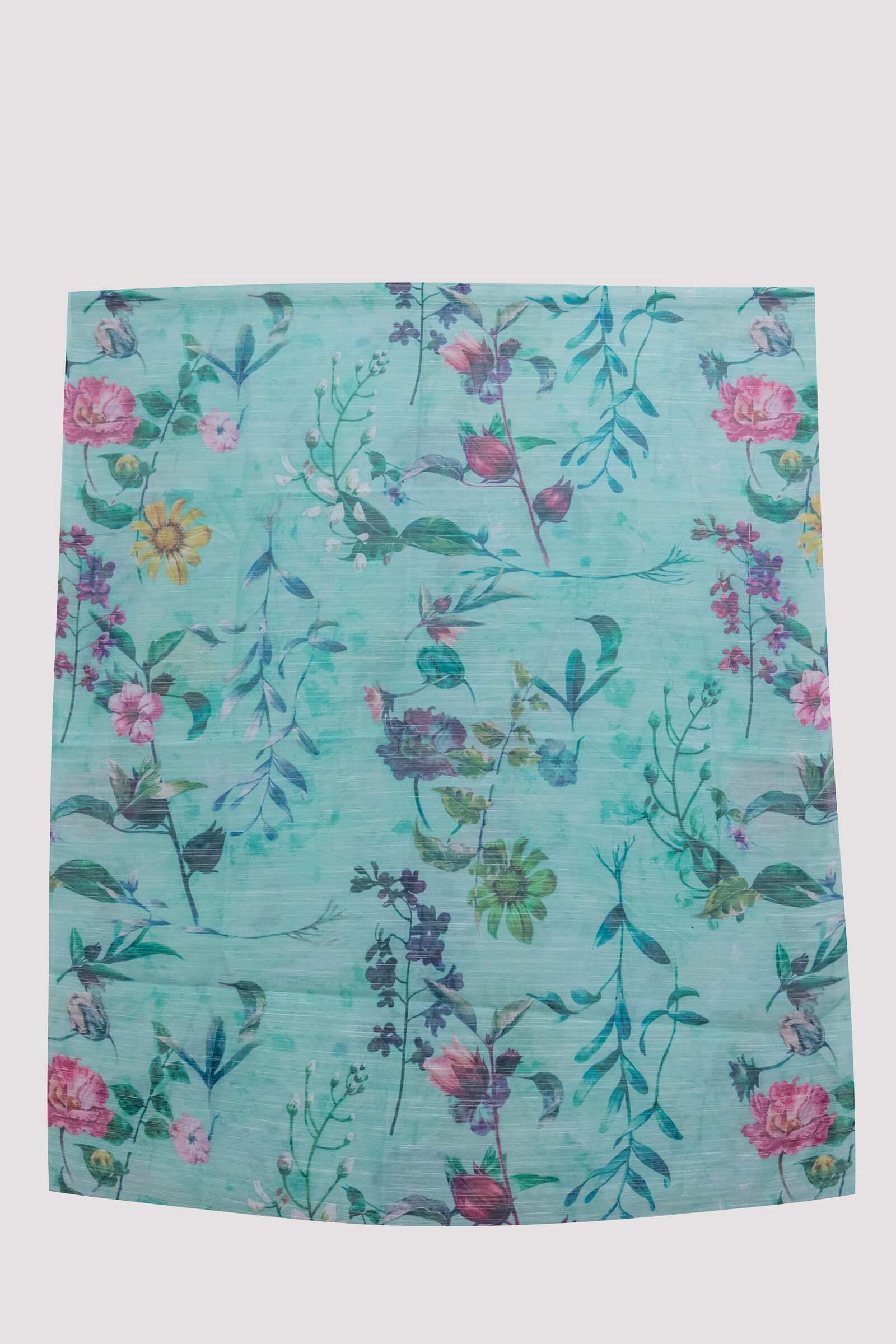 Monark Sea Green Botanical Pattern Printed Dupatta