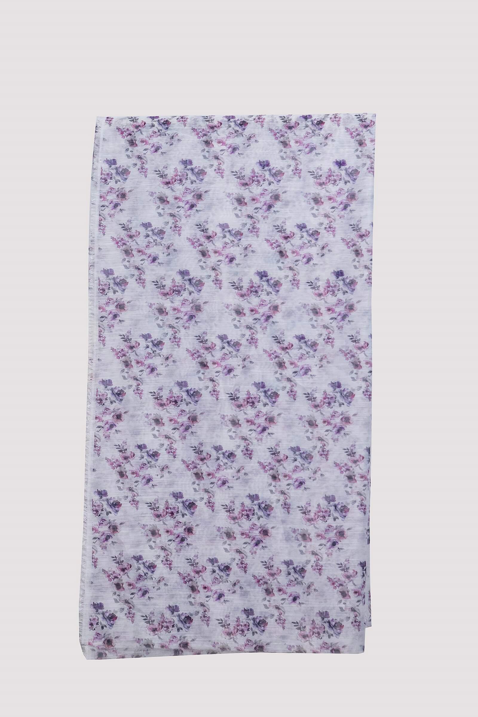 Monark White Multi Floral Printed Dupatta