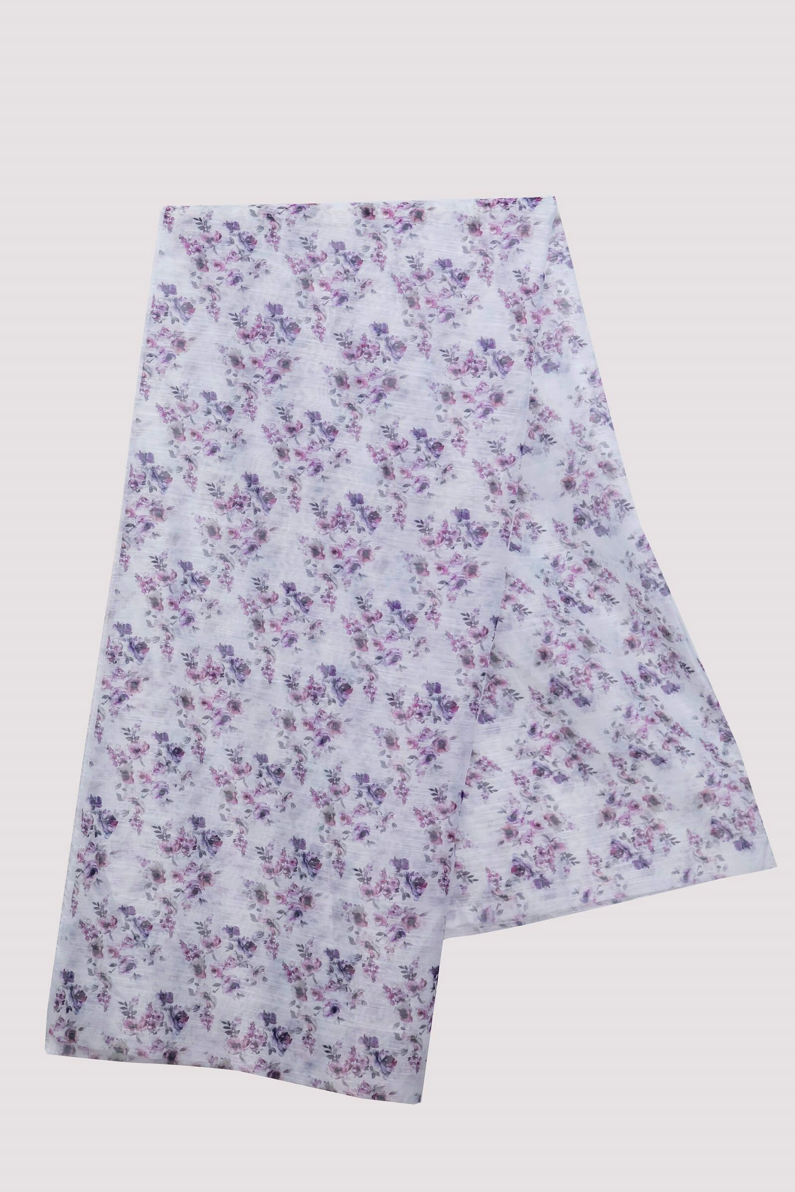 Monark White Multi Floral Printed Dupatta