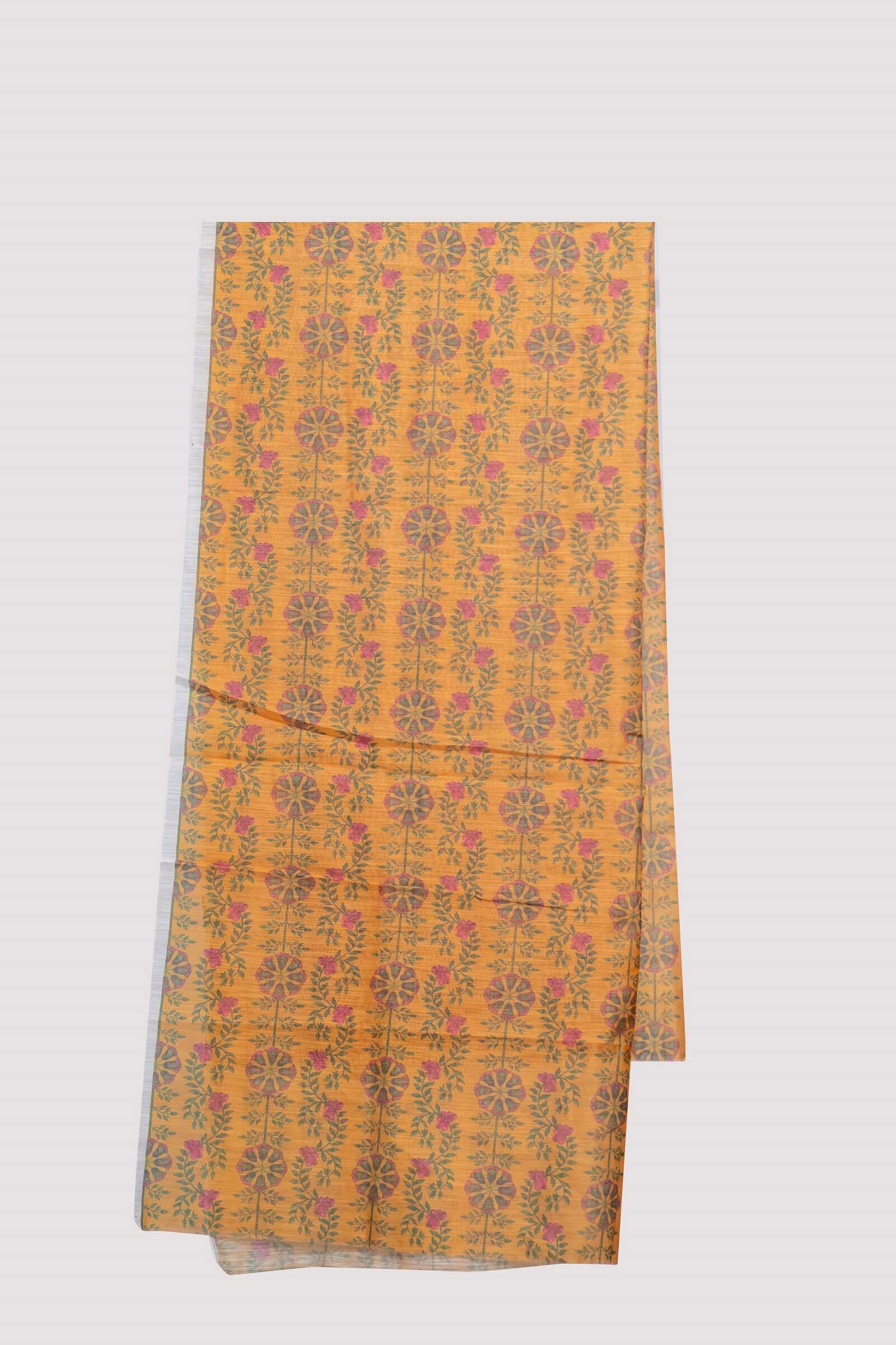 Monark Pale Orange Multi Floral Printed Dupatta