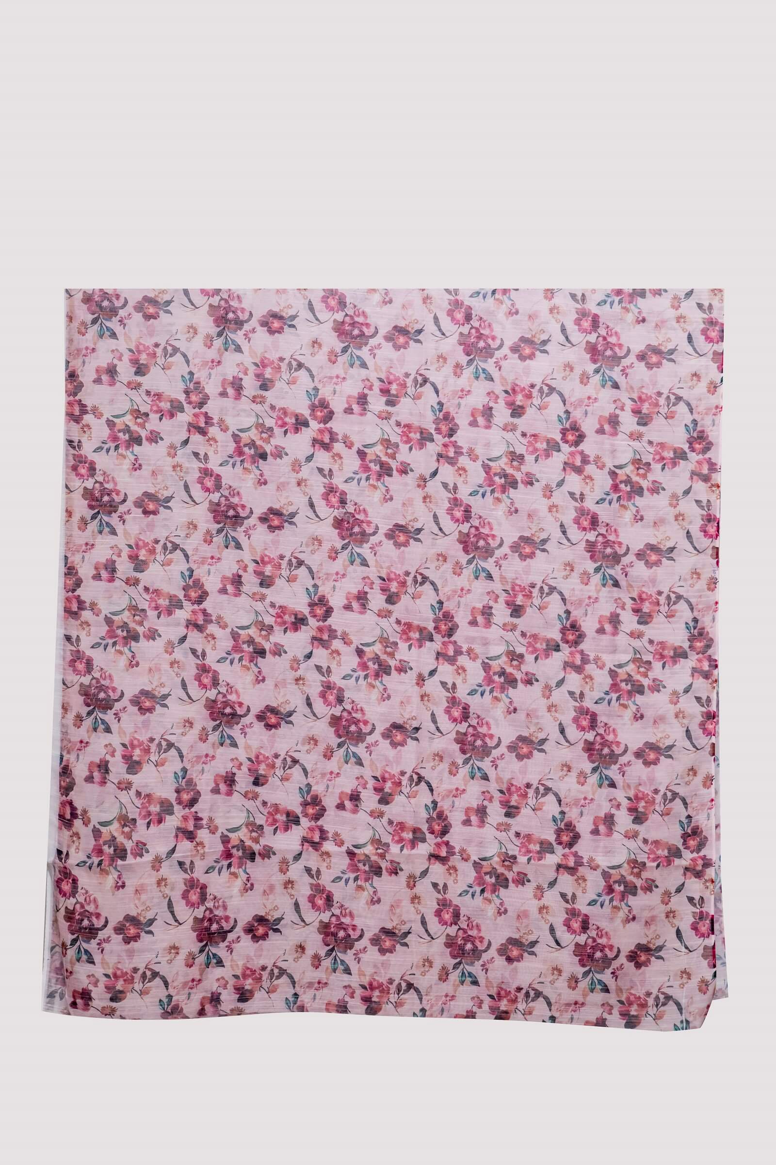 Monark Light Pink Floral Printed Dupatta