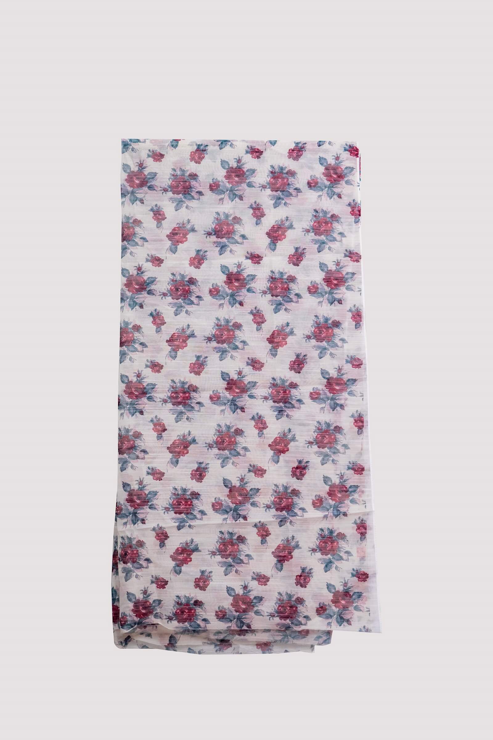 Monark Off White Rose Printed Dupatta