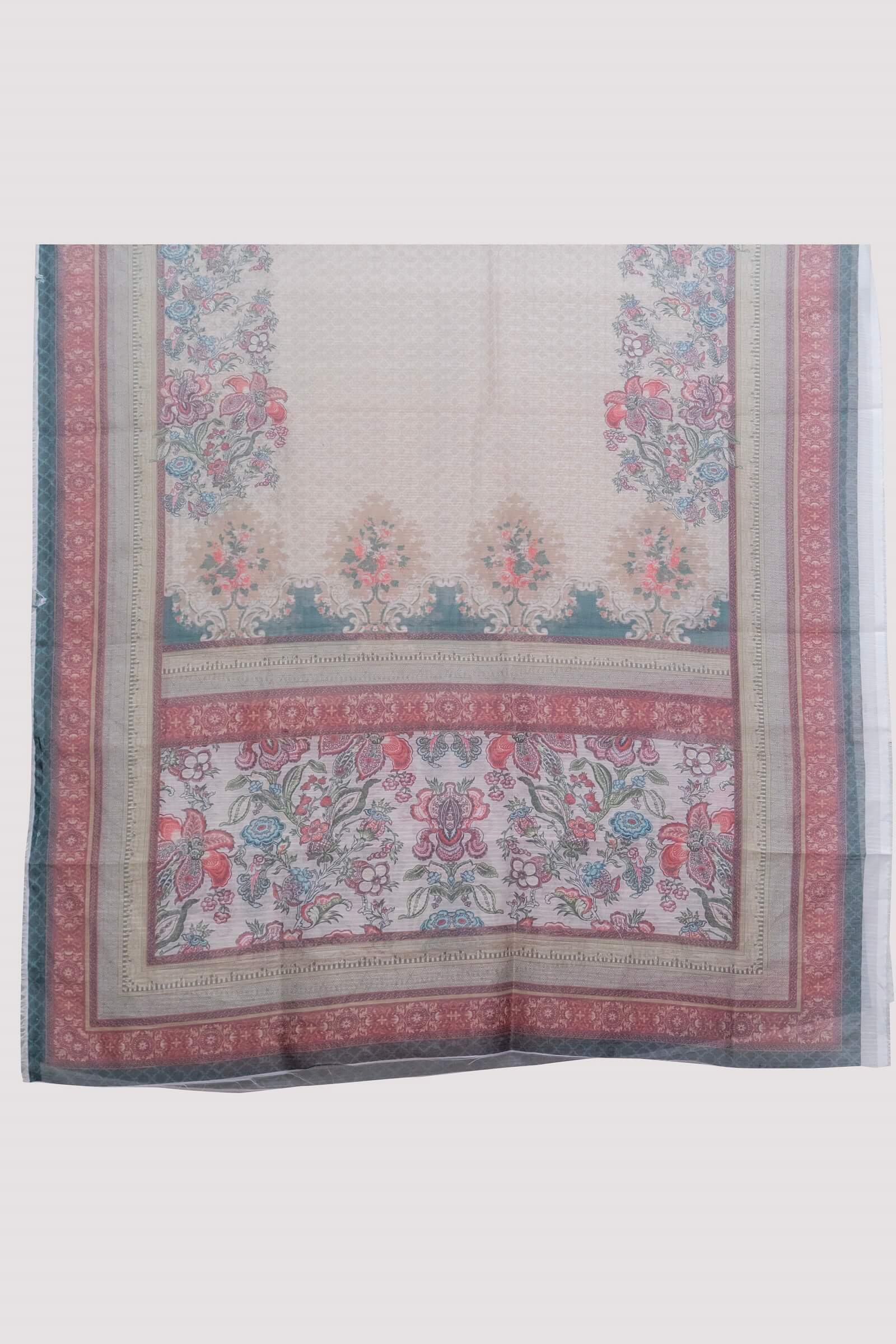 Monark Multi Botanical Damask Printed Dupatta