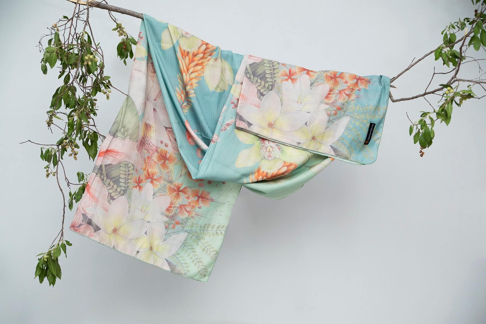 Poly Lawn Dual Shade Lilly Floral Printed Dupatta