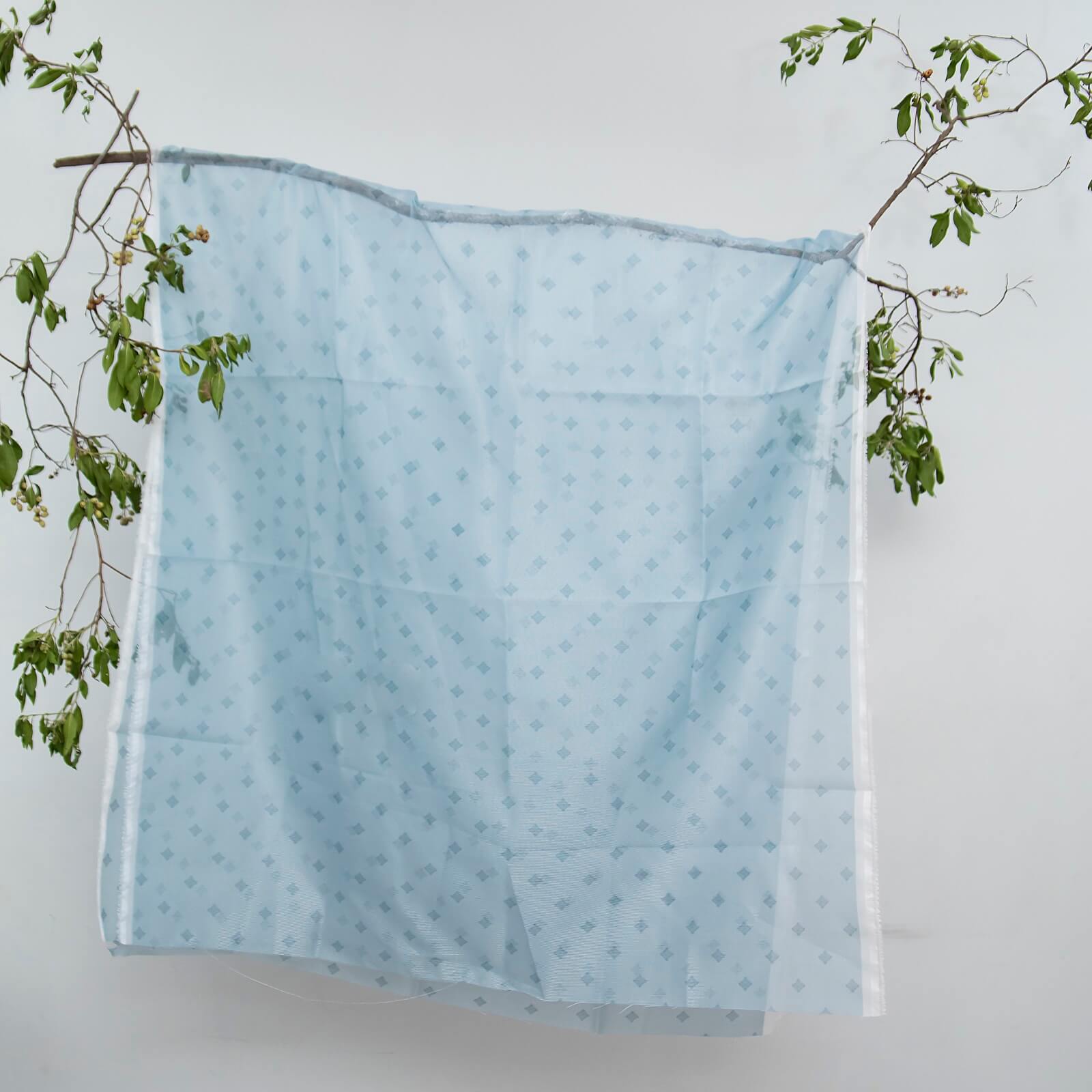 Cotton Net Organza Blue Diamond Printed Dupatta
