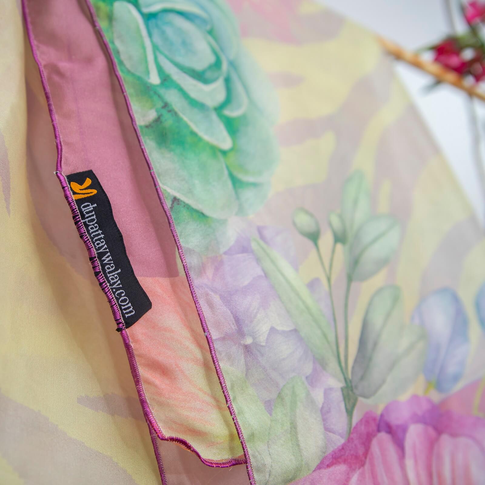 Silk Floral Zebra Printed Scarf