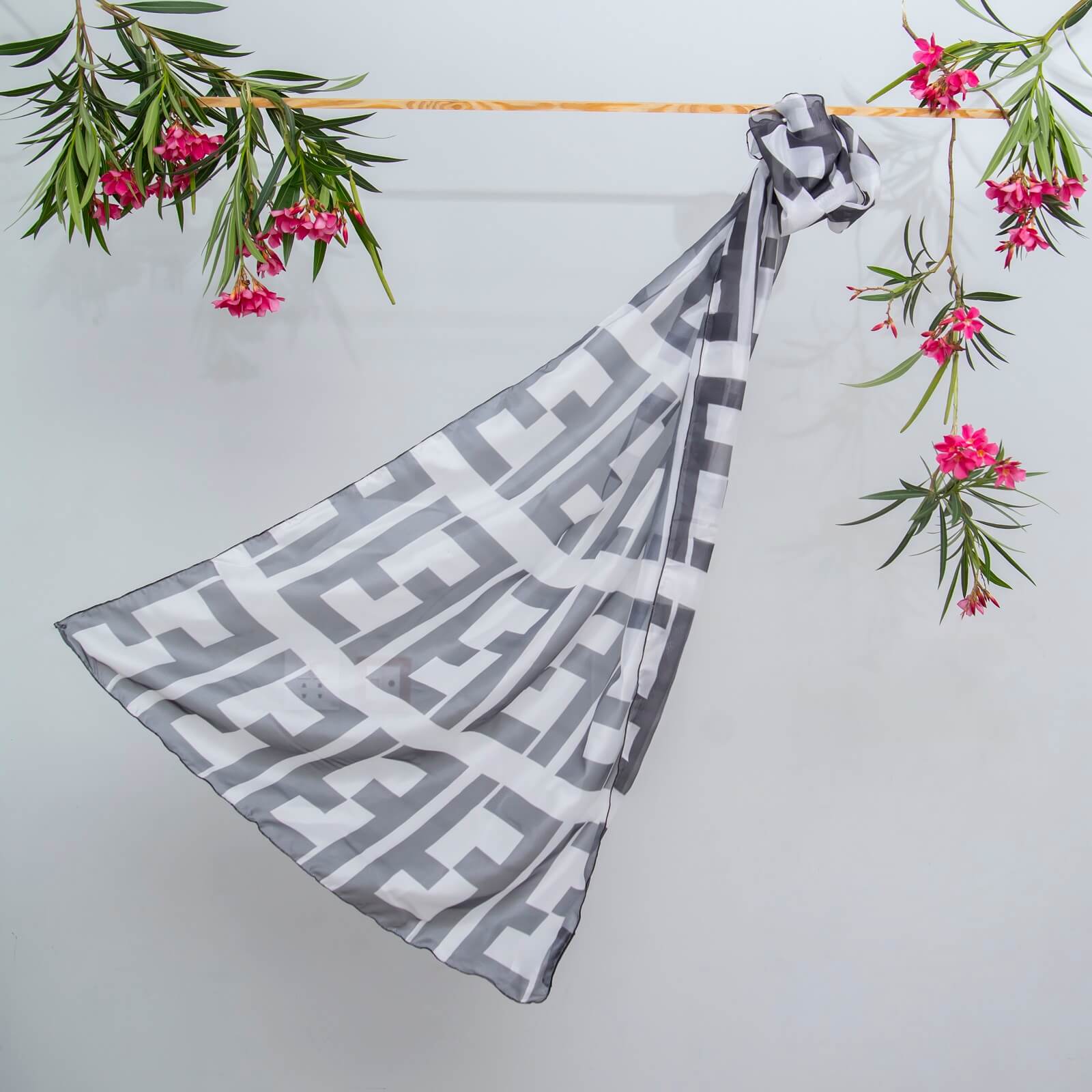 Silk Fendi Typography Printed Scarf