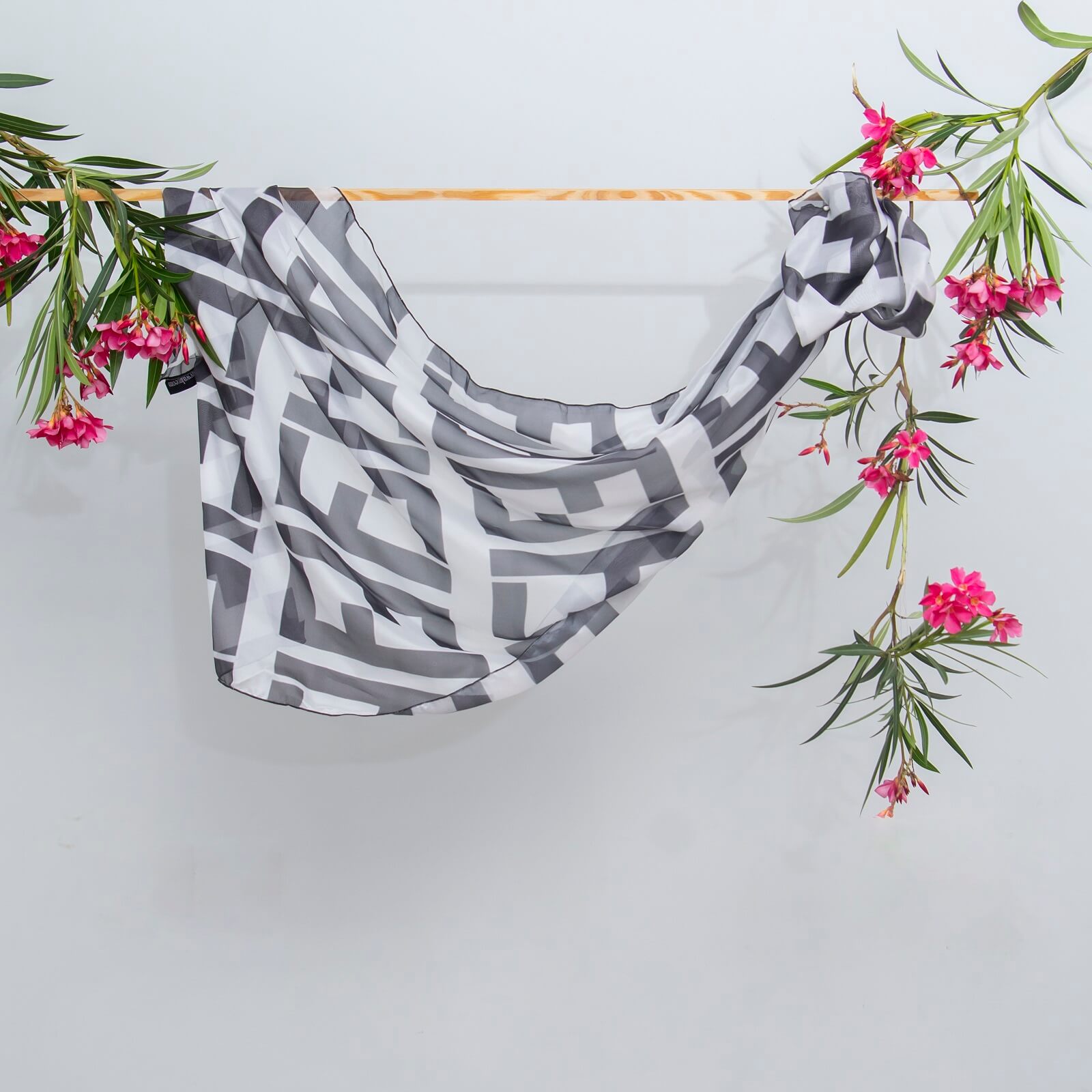 Silk Fendi Typography Printed Scarf