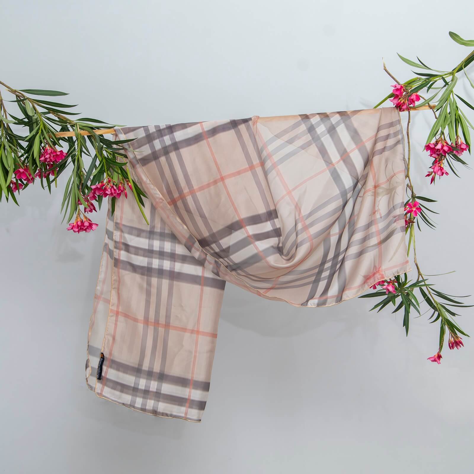 Silk Abstract Striped Printed Scarf