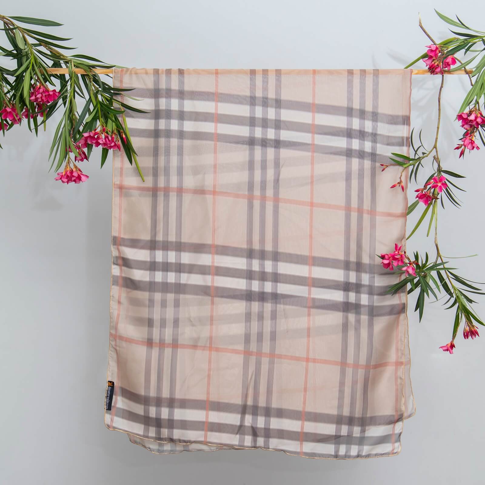 Silk Abstract Striped Printed Scarf