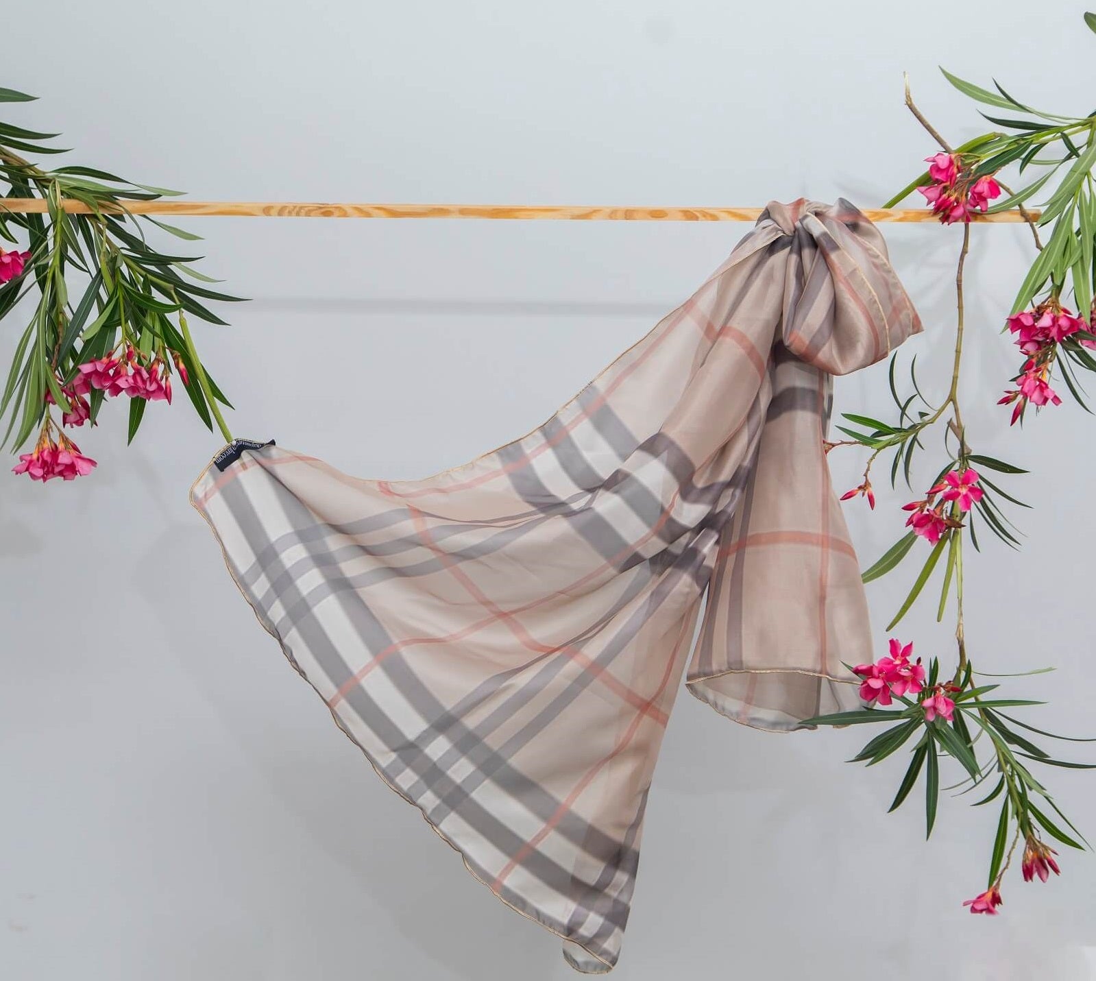 Silk Abstract Striped Printed Scarf