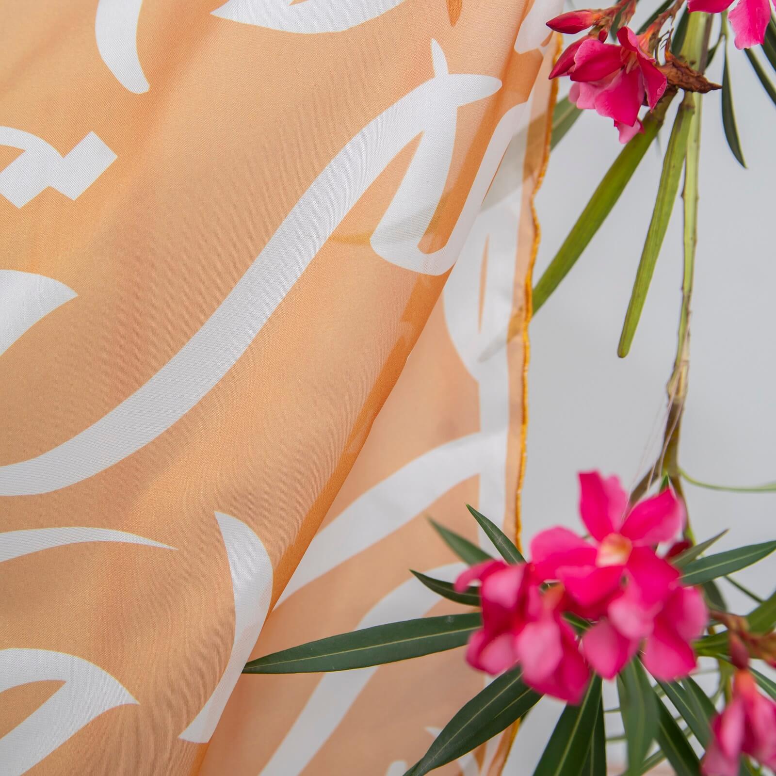 Silk Dual Shade Abstract Calligraphy Printed Scarf