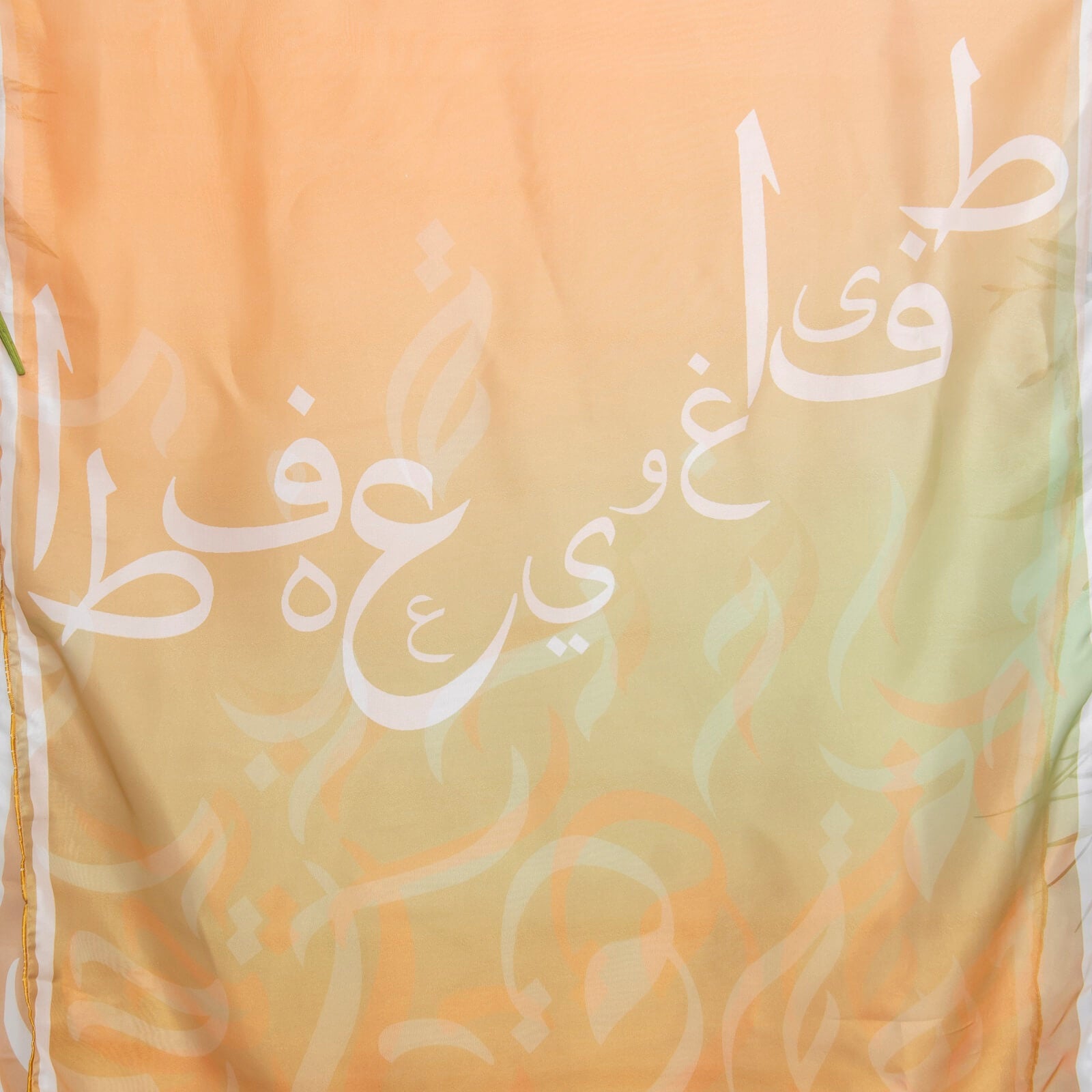 Silk Dual Shade Abstract Calligraphy Printed Scarf