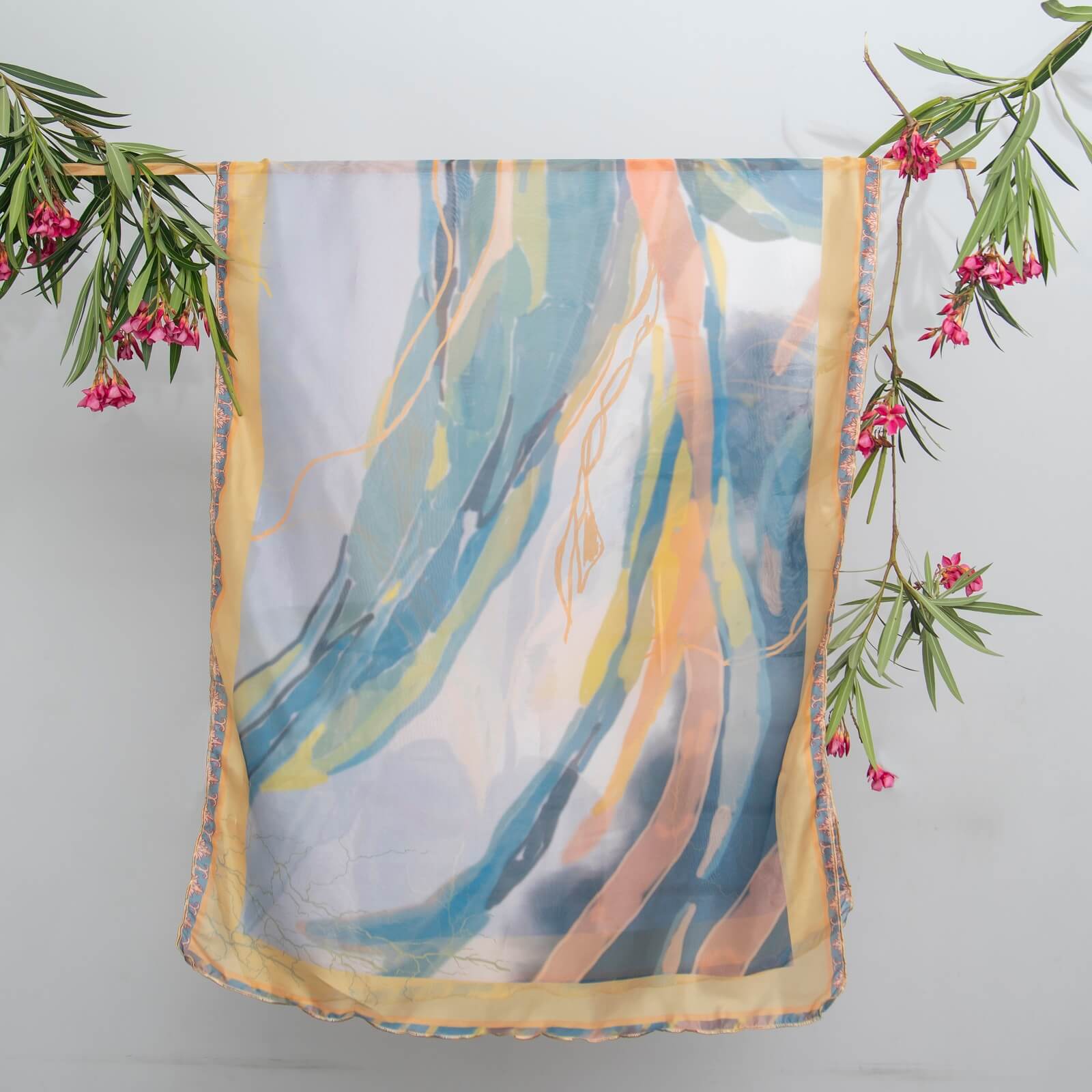 Silk Abstract Splash Printed Scarf