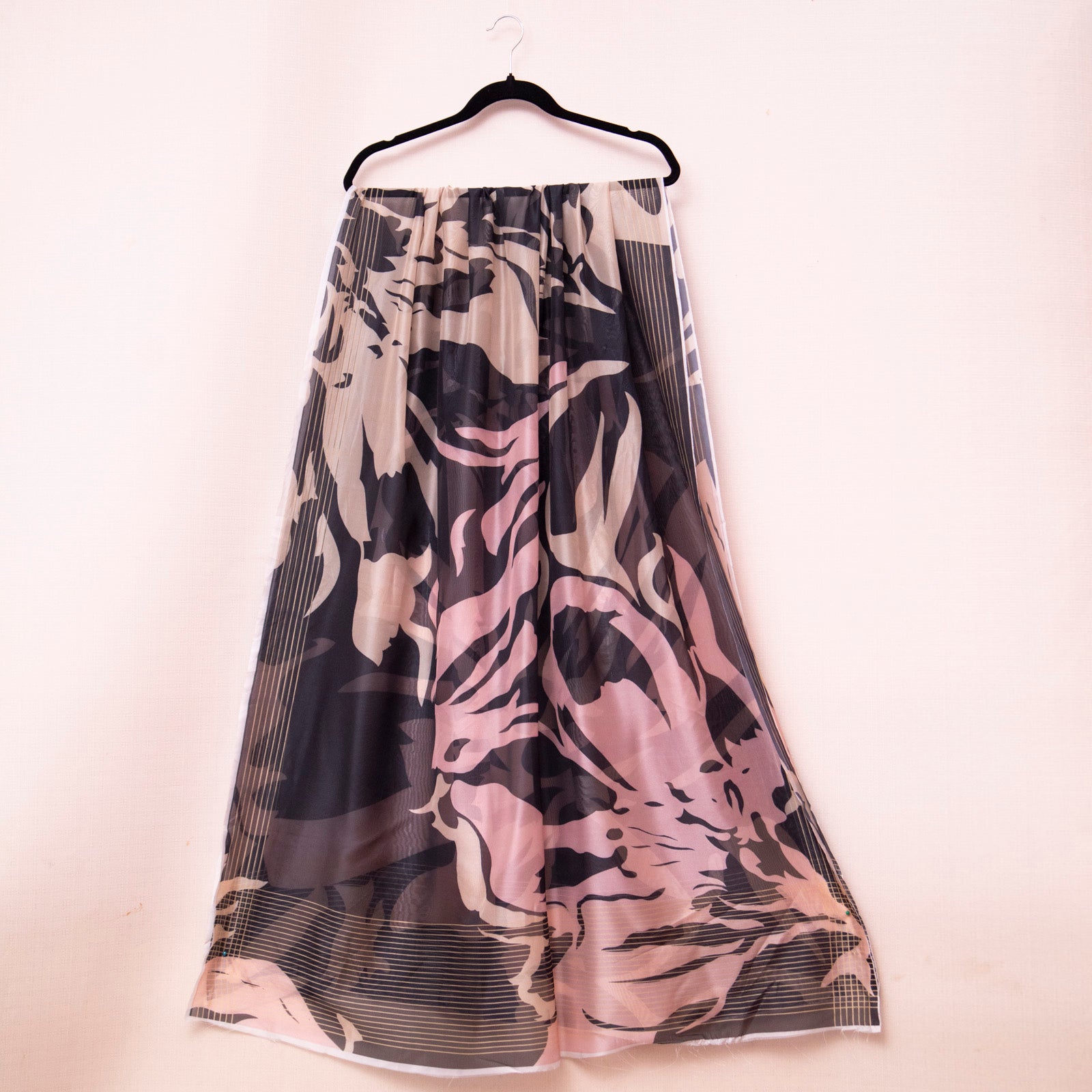 Medium Silk Black Abstract Printed Dupatta
