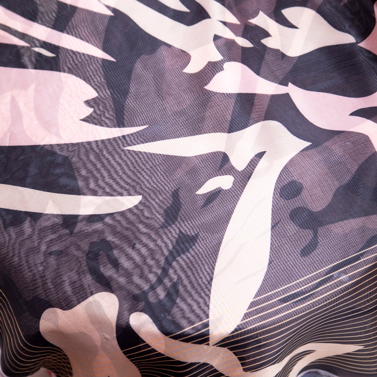 Medium Silk Black Abstract Printed Dupatta