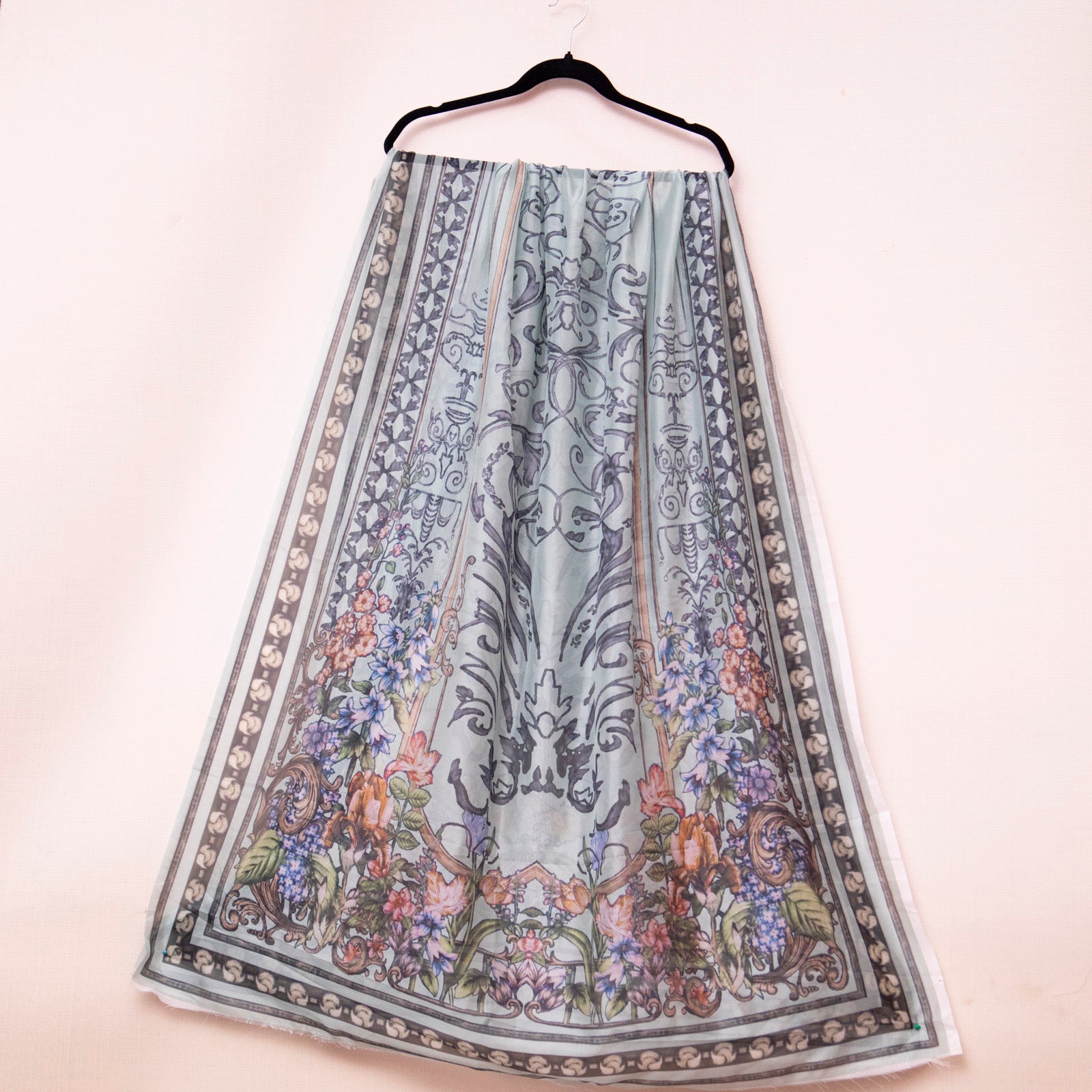 Silk Sea Green Printed Dupatta