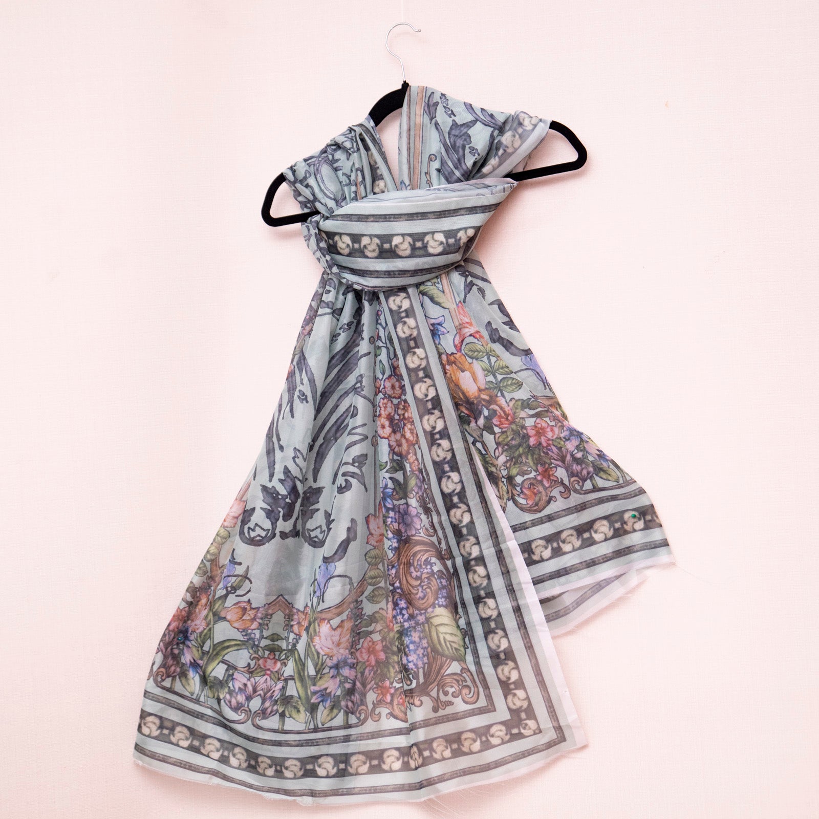 Silk Sea Green Printed Dupatta