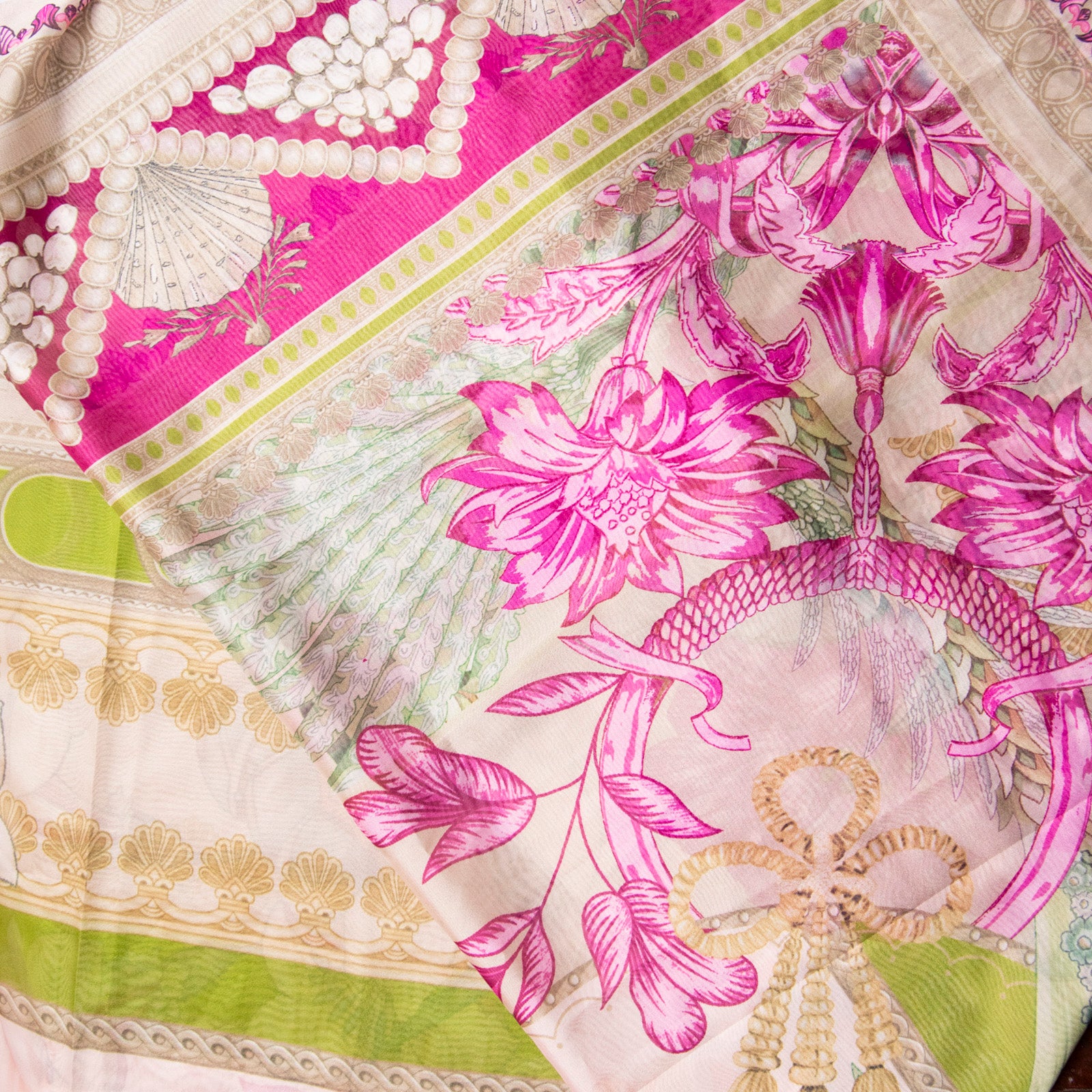 Silk Pink Lily Printed Dupatta