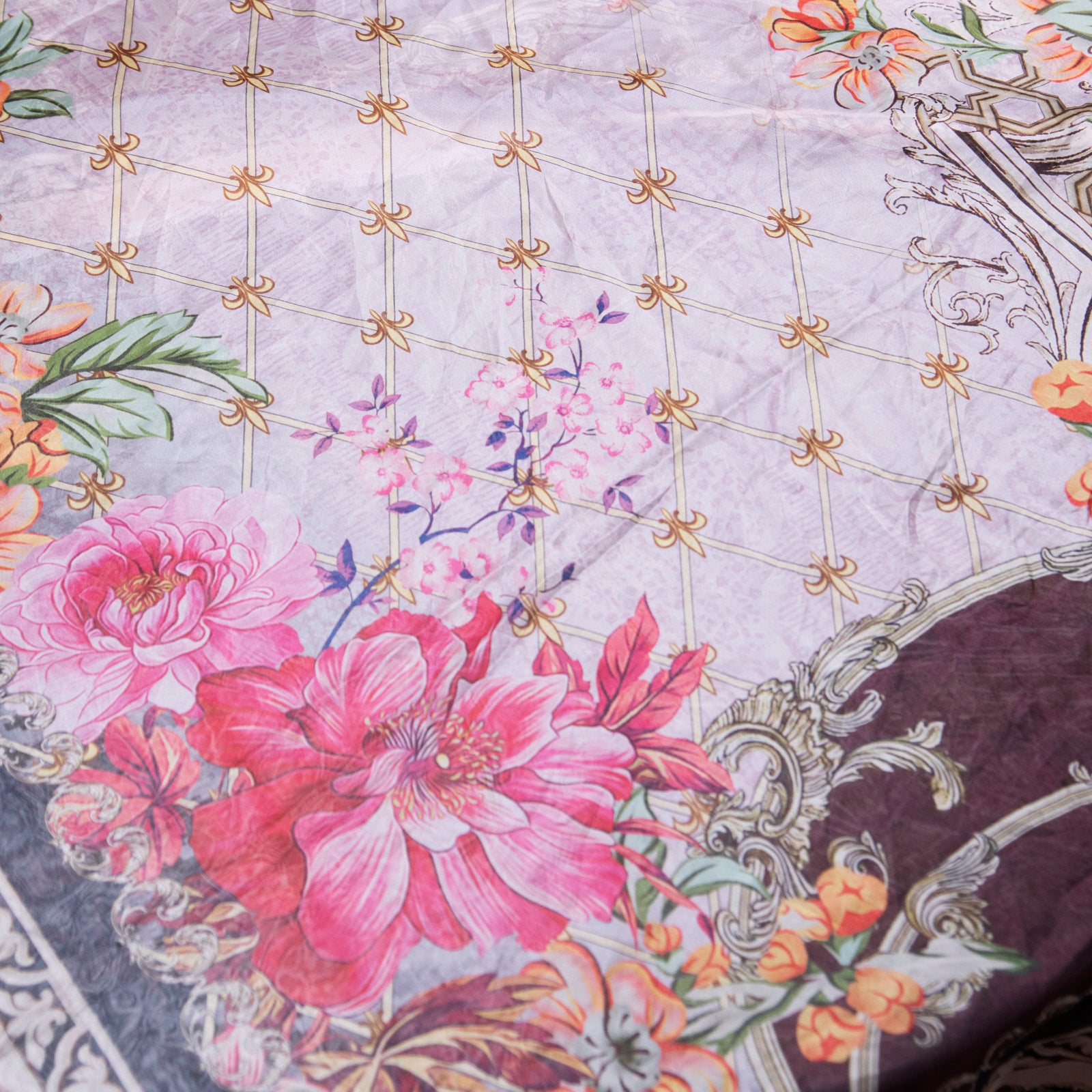 Silk Brown Florel Printed Dupatta