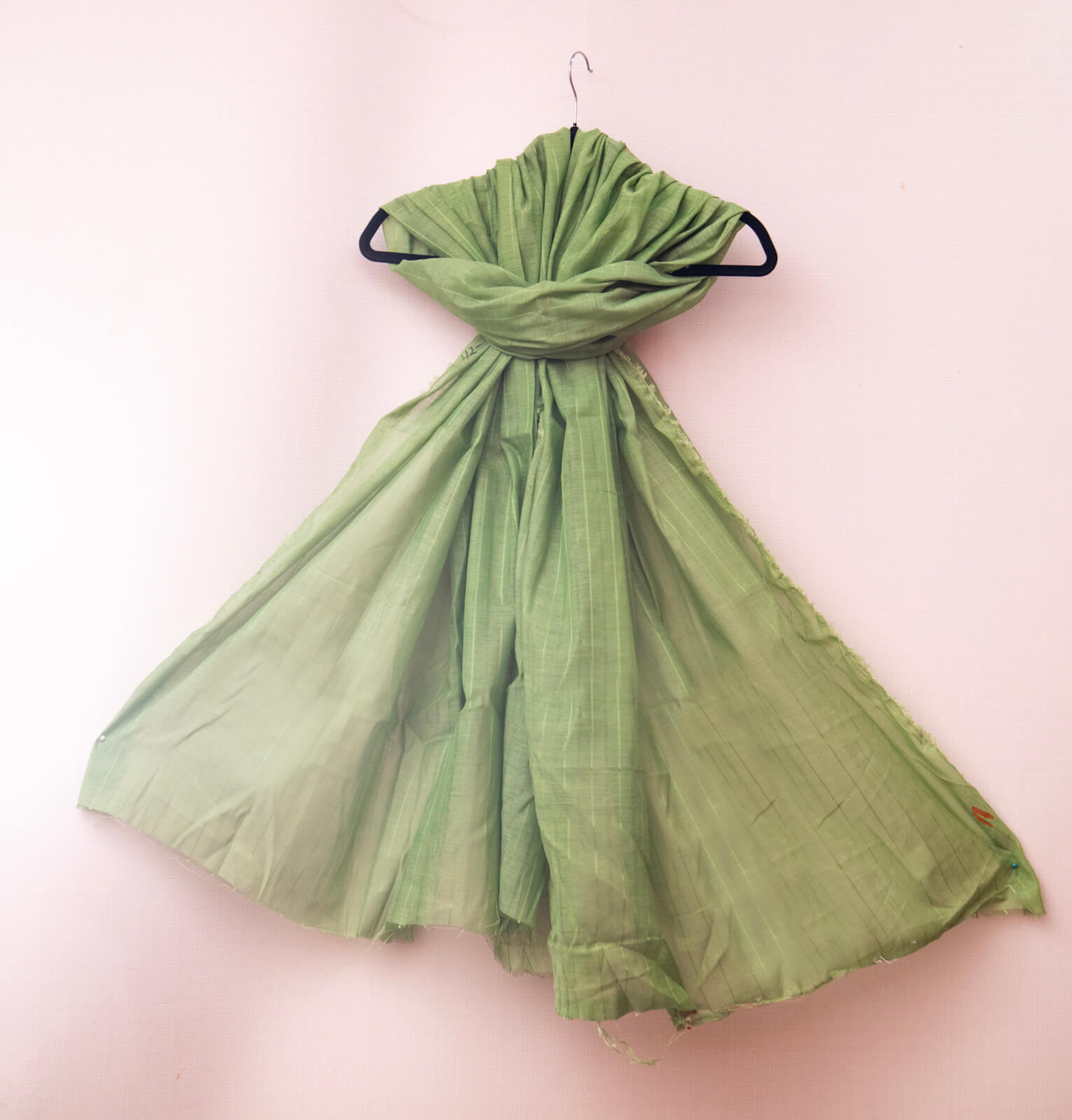 Cotton Grass Green Taarkashi with Lining Dupatta
